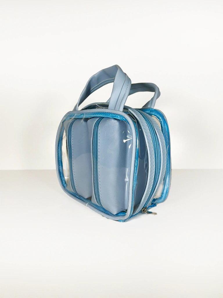 Bolsa Transparenete Grande com 2 Necessaires Dentro