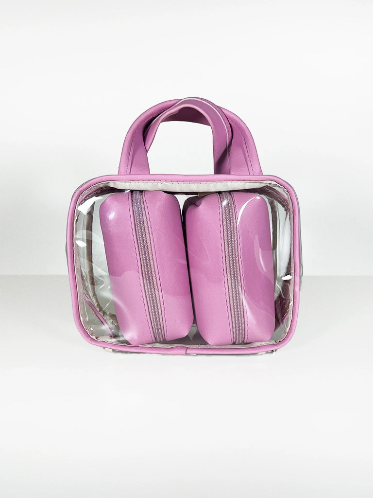 Bolsa Transparenete Grande com 2 Necessaires Dentro
