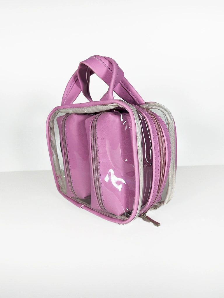 Bolsa Transparenete Grande com 2 Necessaires Dentro