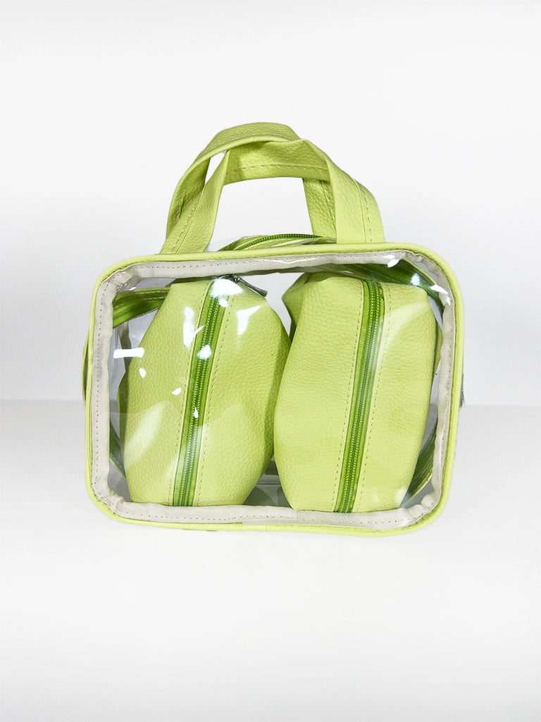 Bolsa Transparenete Grande com 2 Necessaires Dentro