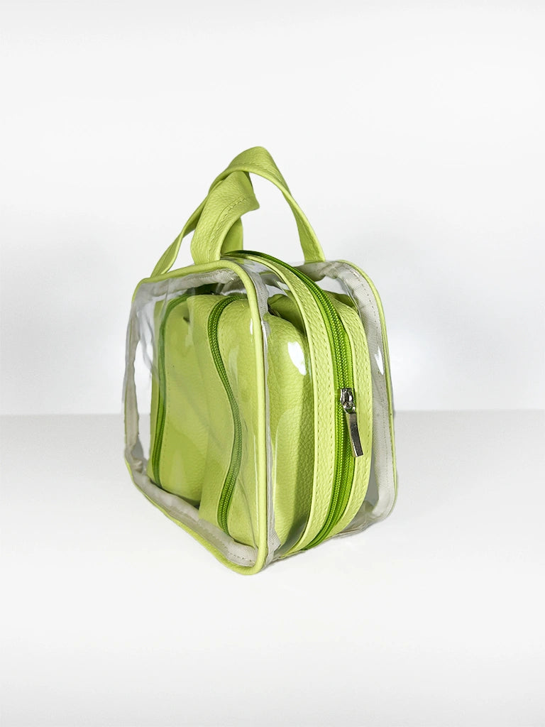 Bolsa Transparenete Grande com 2 Necessaires Dentro