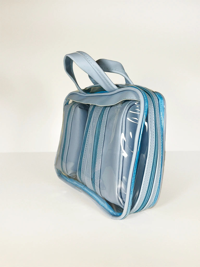 Bolsa Transparenete Grande com 3 Necessaires Dentro