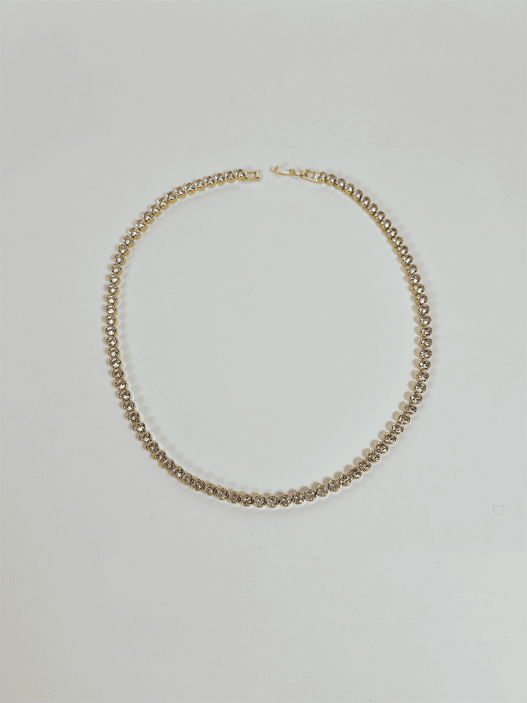 Colar Riviera Dourado com Zircônias Cravejadas