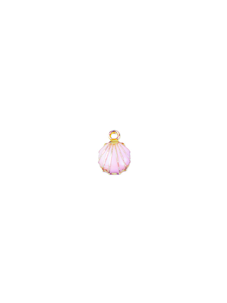 Pingente Dourado de Conchinha Rosa Claro