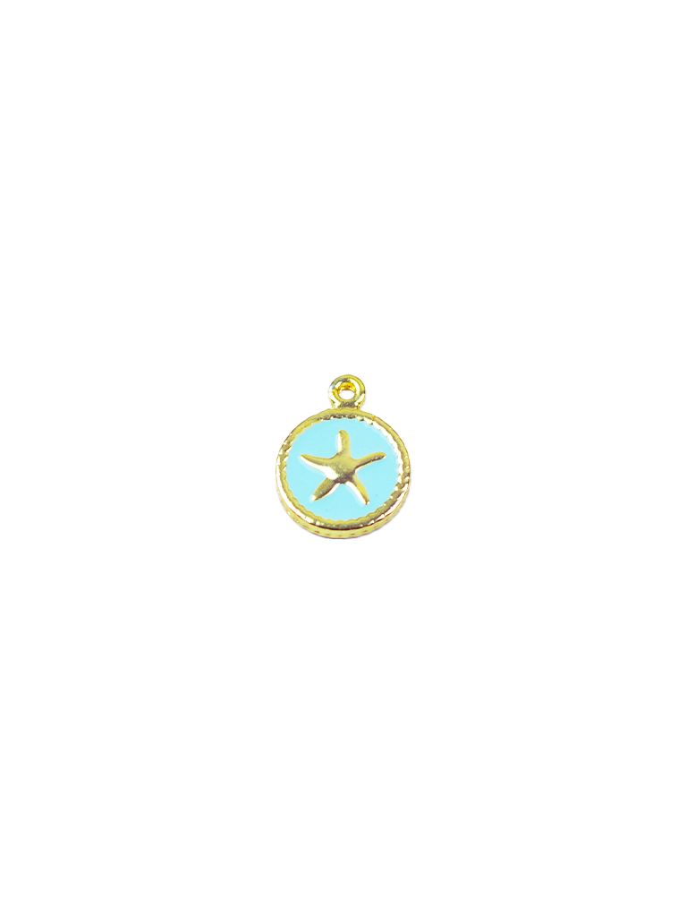 Pingente Dourado Azul Claro com Estrela