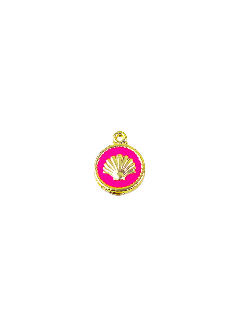 Pingente Dourado Rosa Florescente com Concha