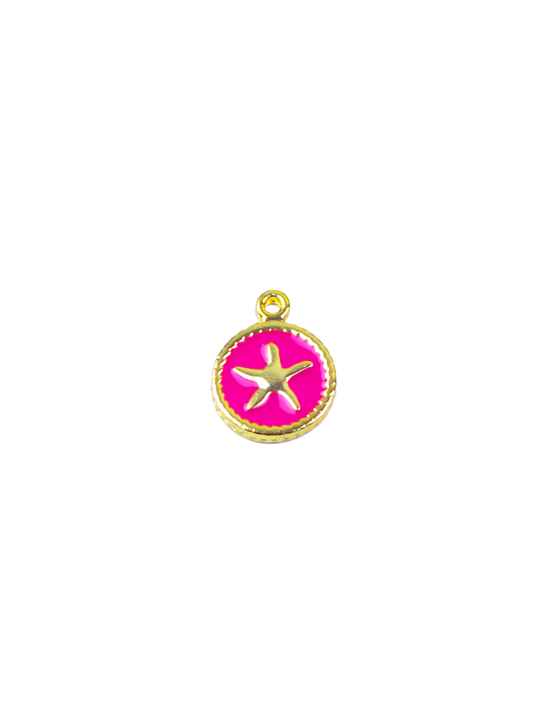 Pingente Dourado Rosa escuro com Estrela