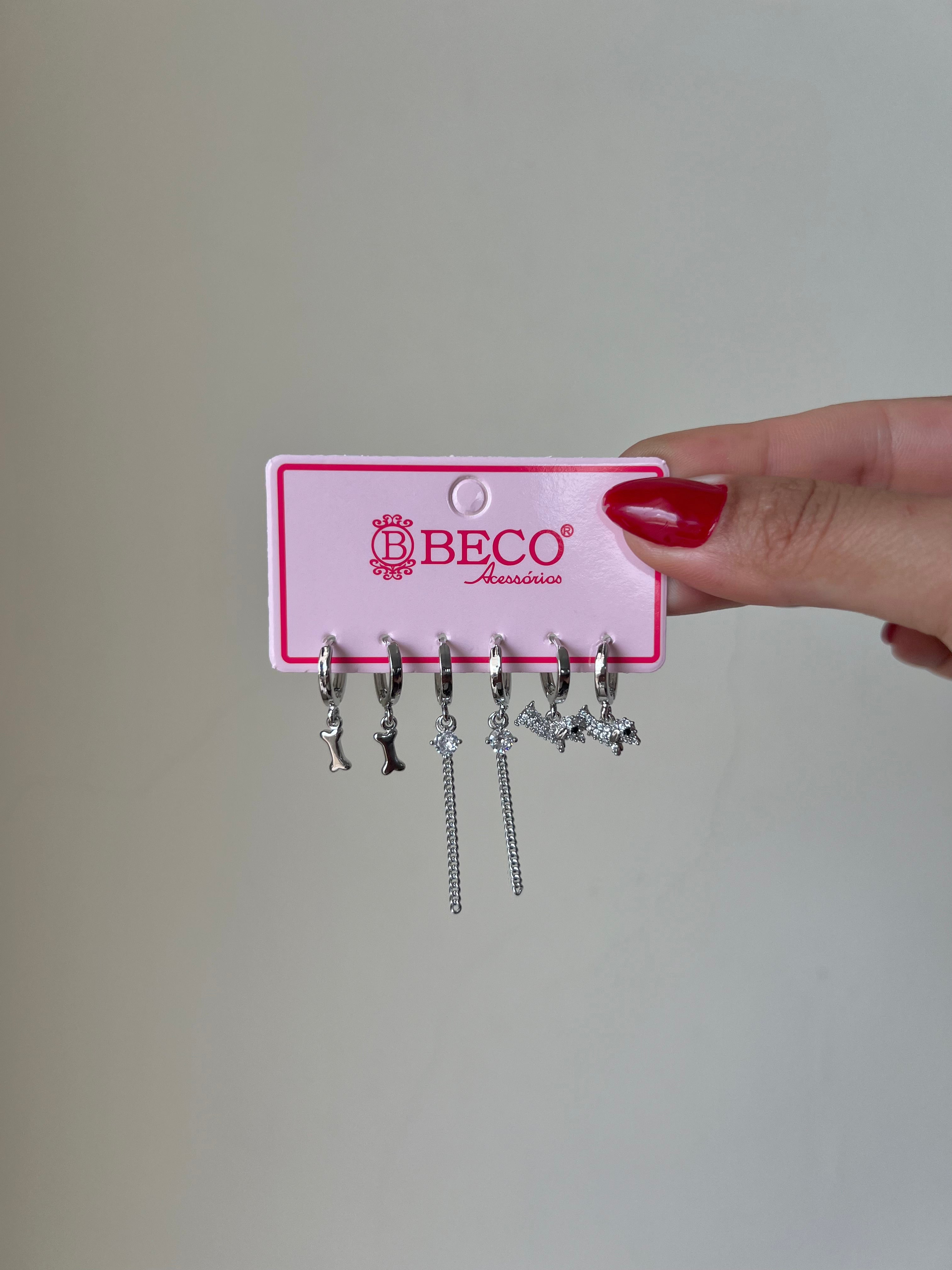 Kit De Brincos De Argola Com Pingentes Variados