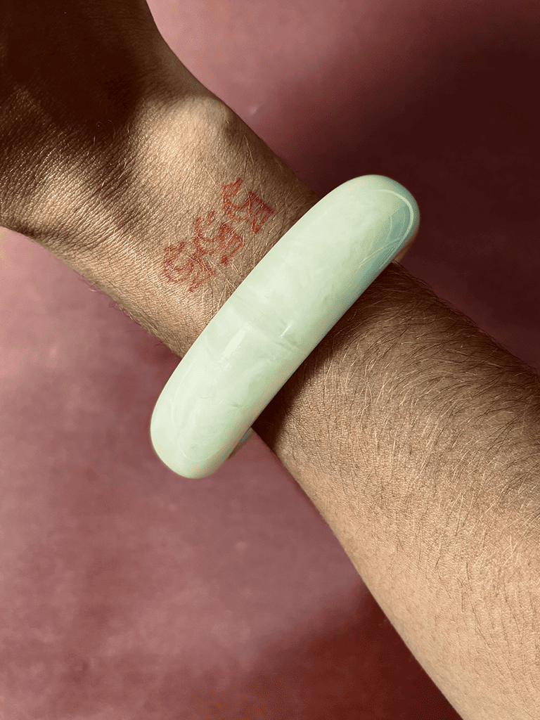 Bracelete Boho de Resina Off White