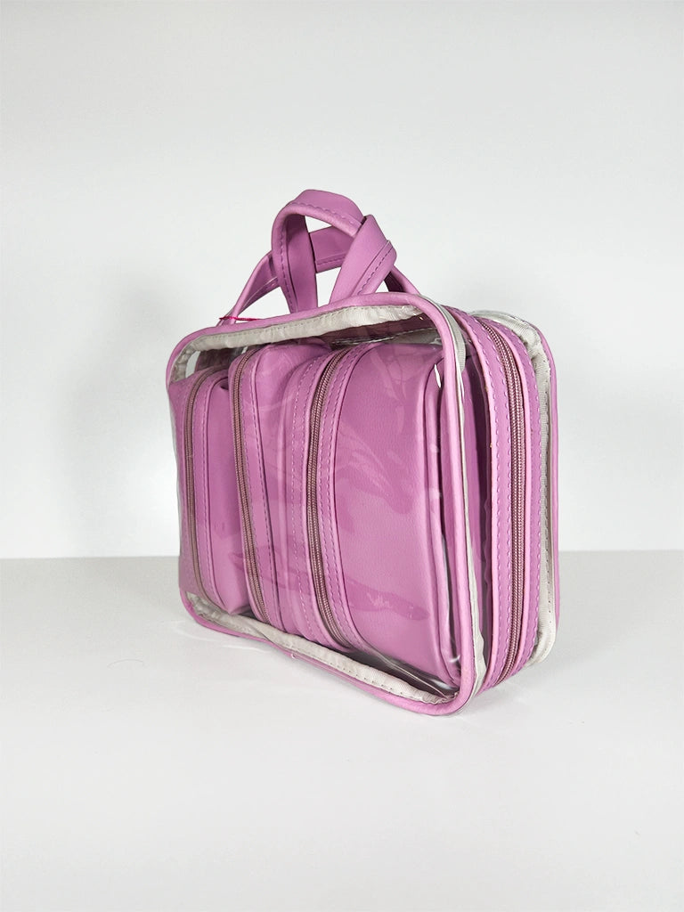 Bolsa Transparenete Grande com 3 Necessaires Dentro