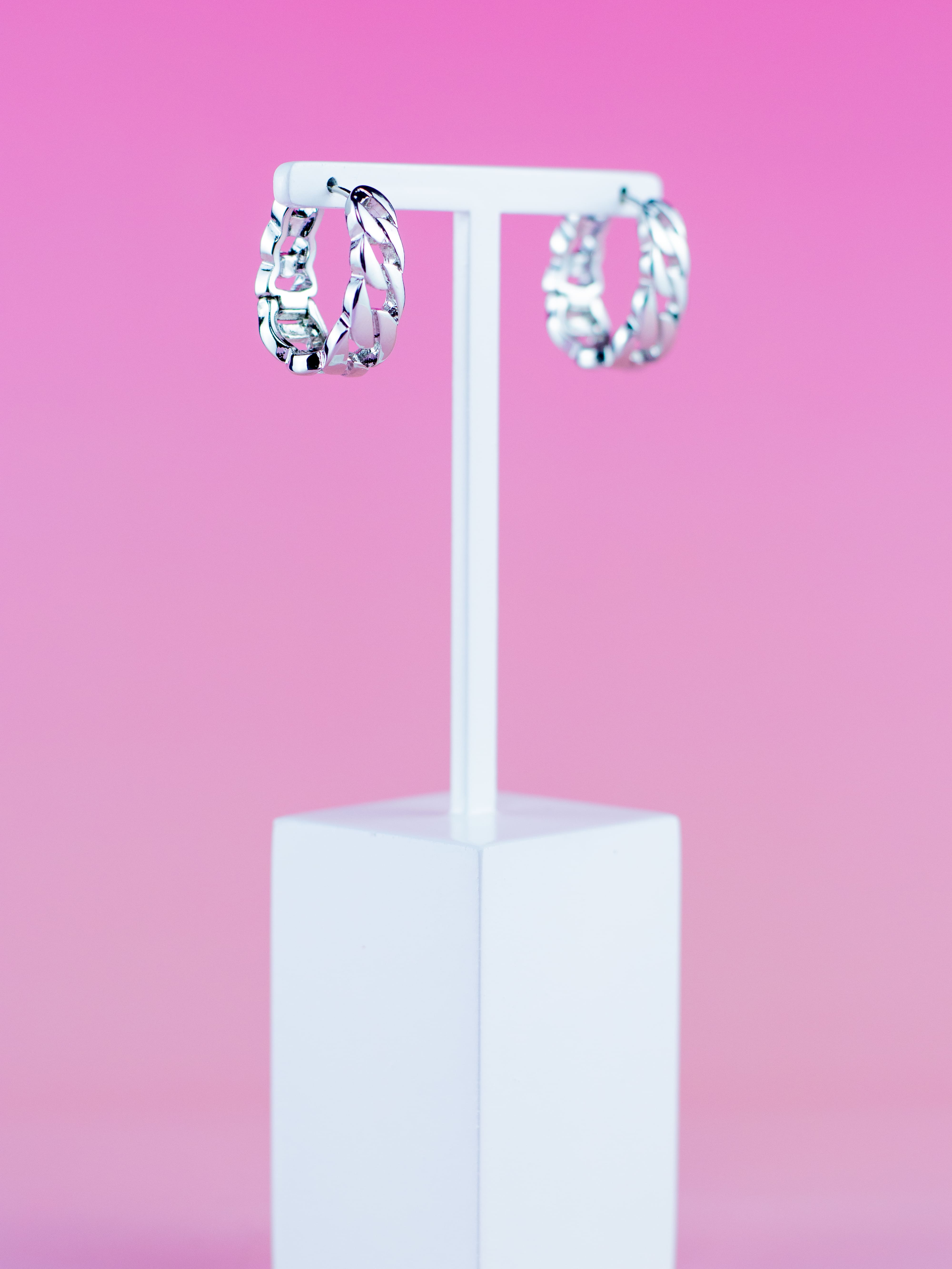 Argola de Metal Prata de Elo