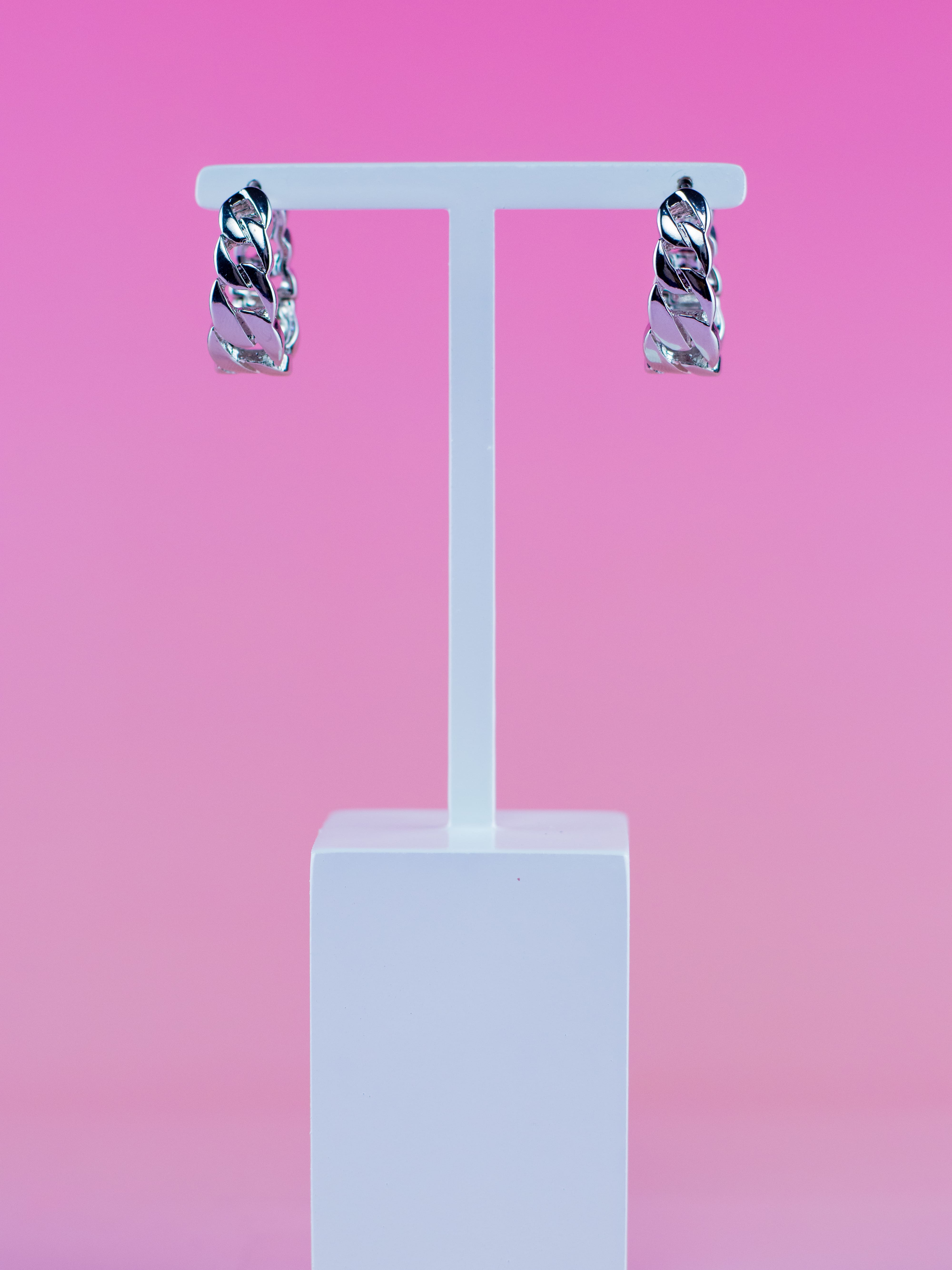 Argola de Metal Prata de Elo