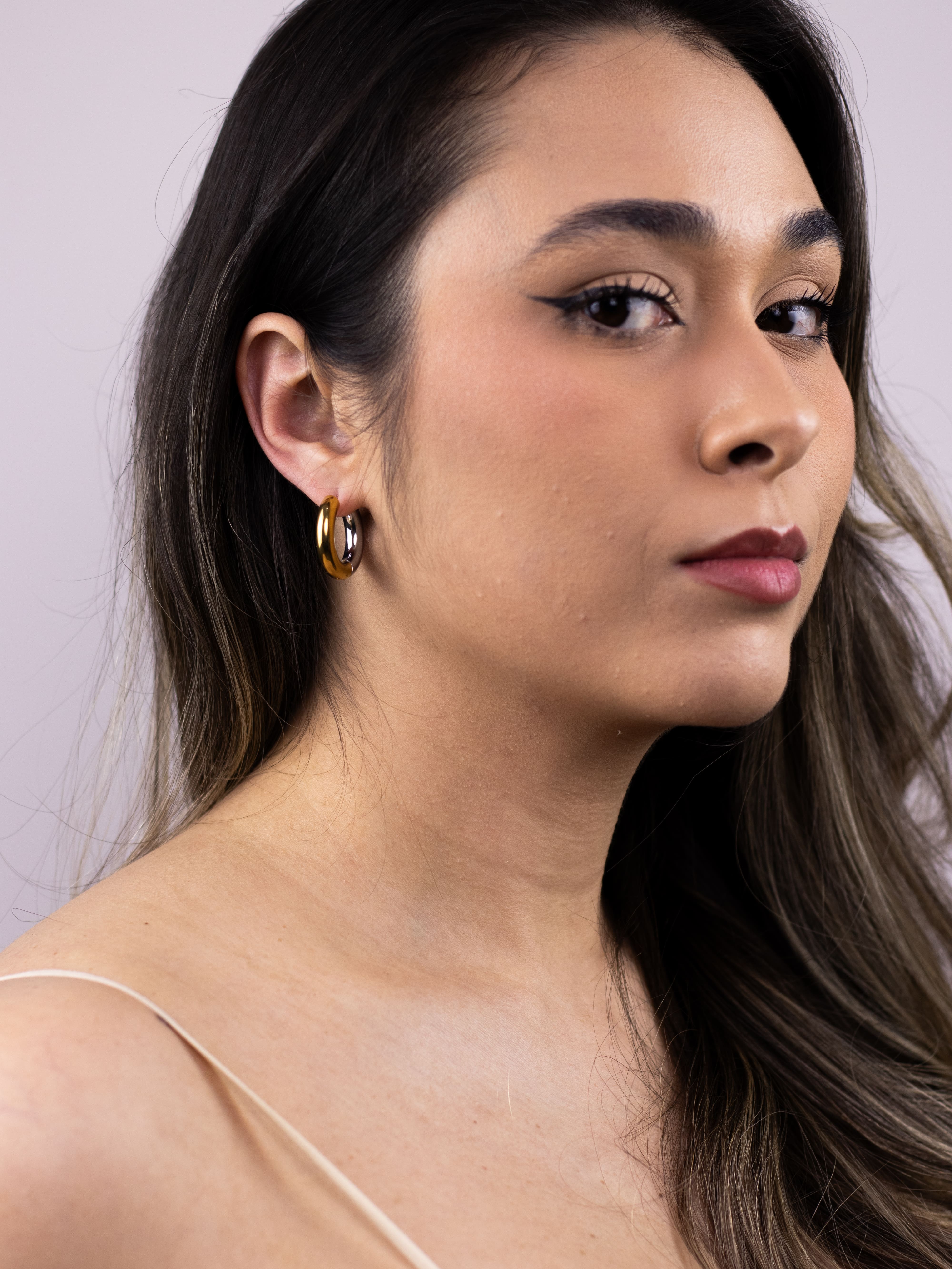 Argola Lisa de Metal Dois Banhos