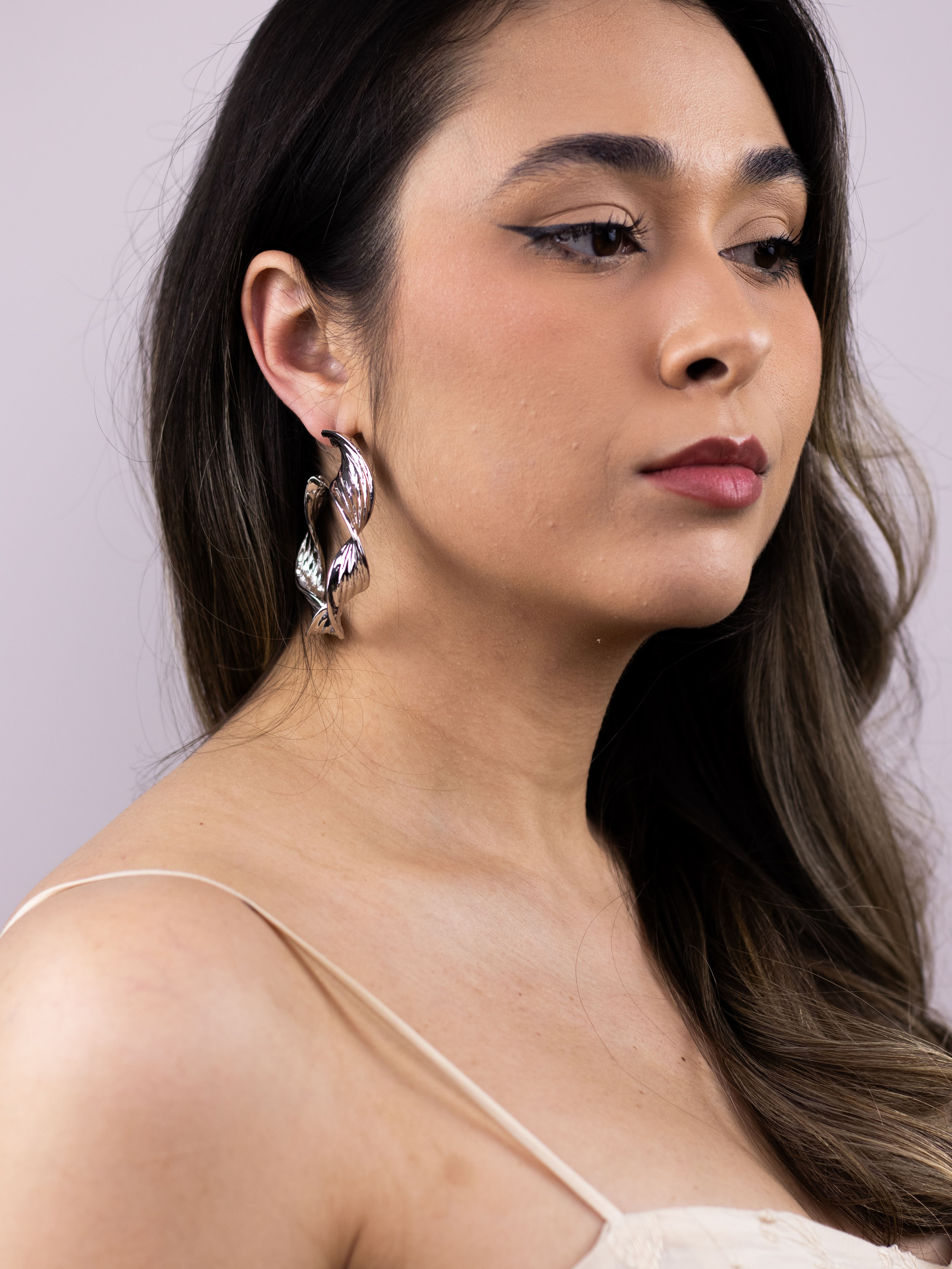 Argola de Metal Lisa Prata Torcida