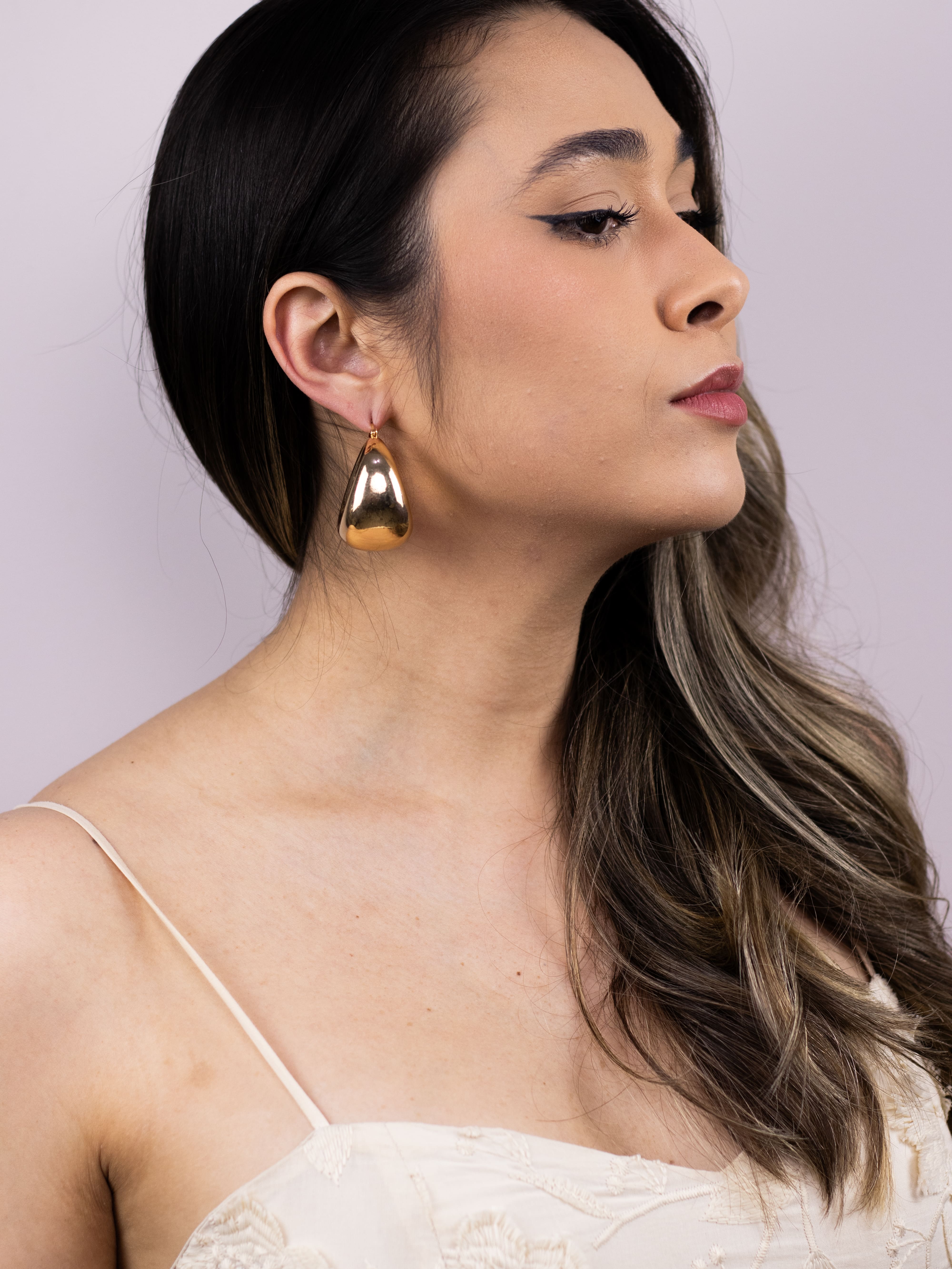 Argola Dourada Lisa de Abs