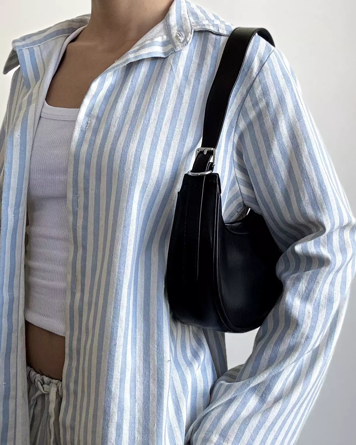 Bolsa de Couro Lisa Preta