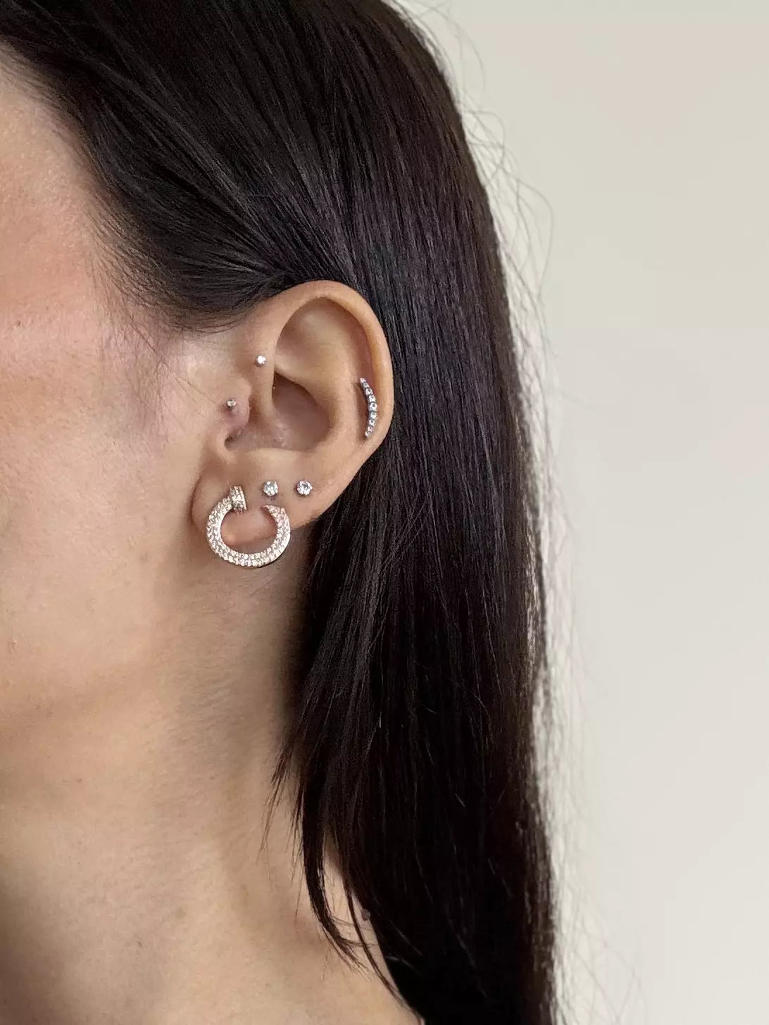 Conjunto Brinco e Colar Círculo Cravejado