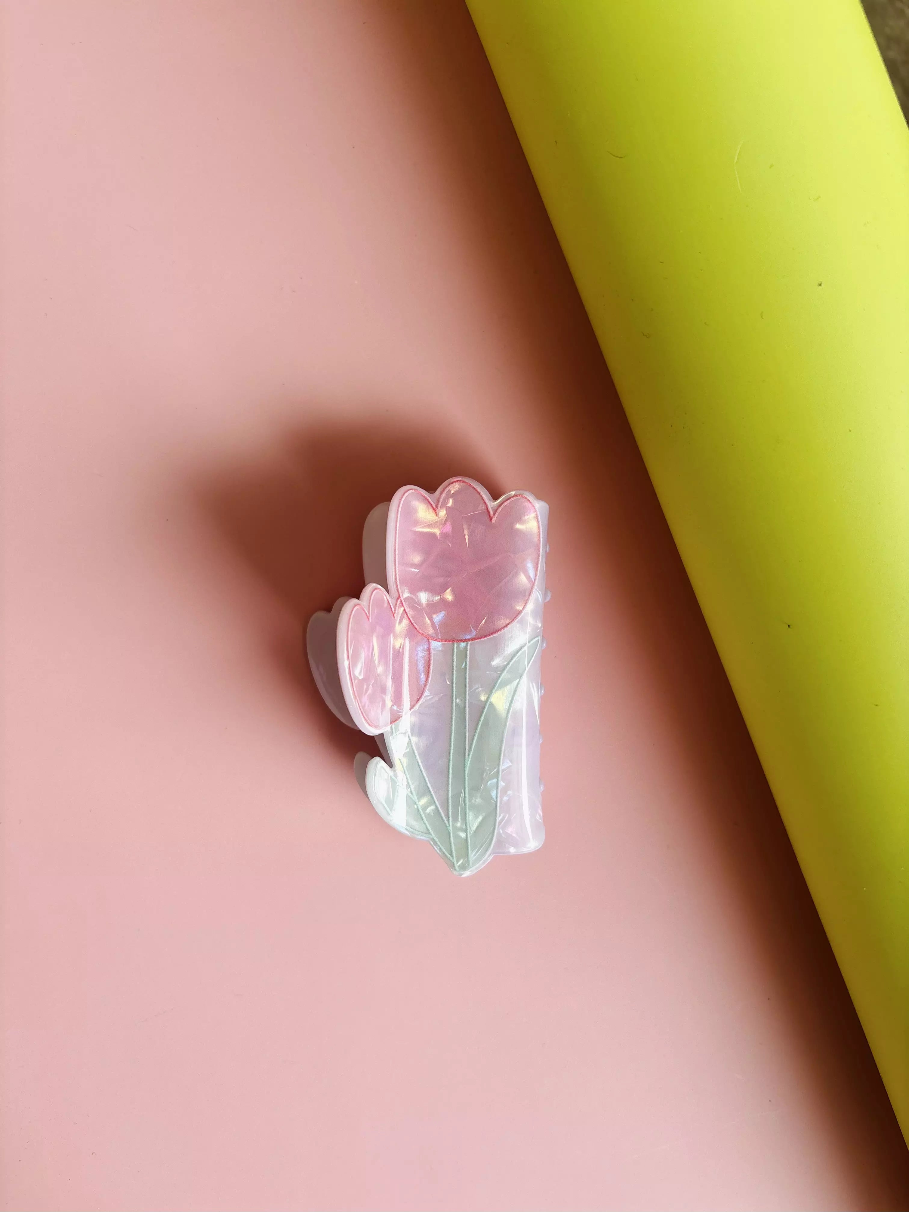 Piranha de Cabelo Acrílica Flor Transparente