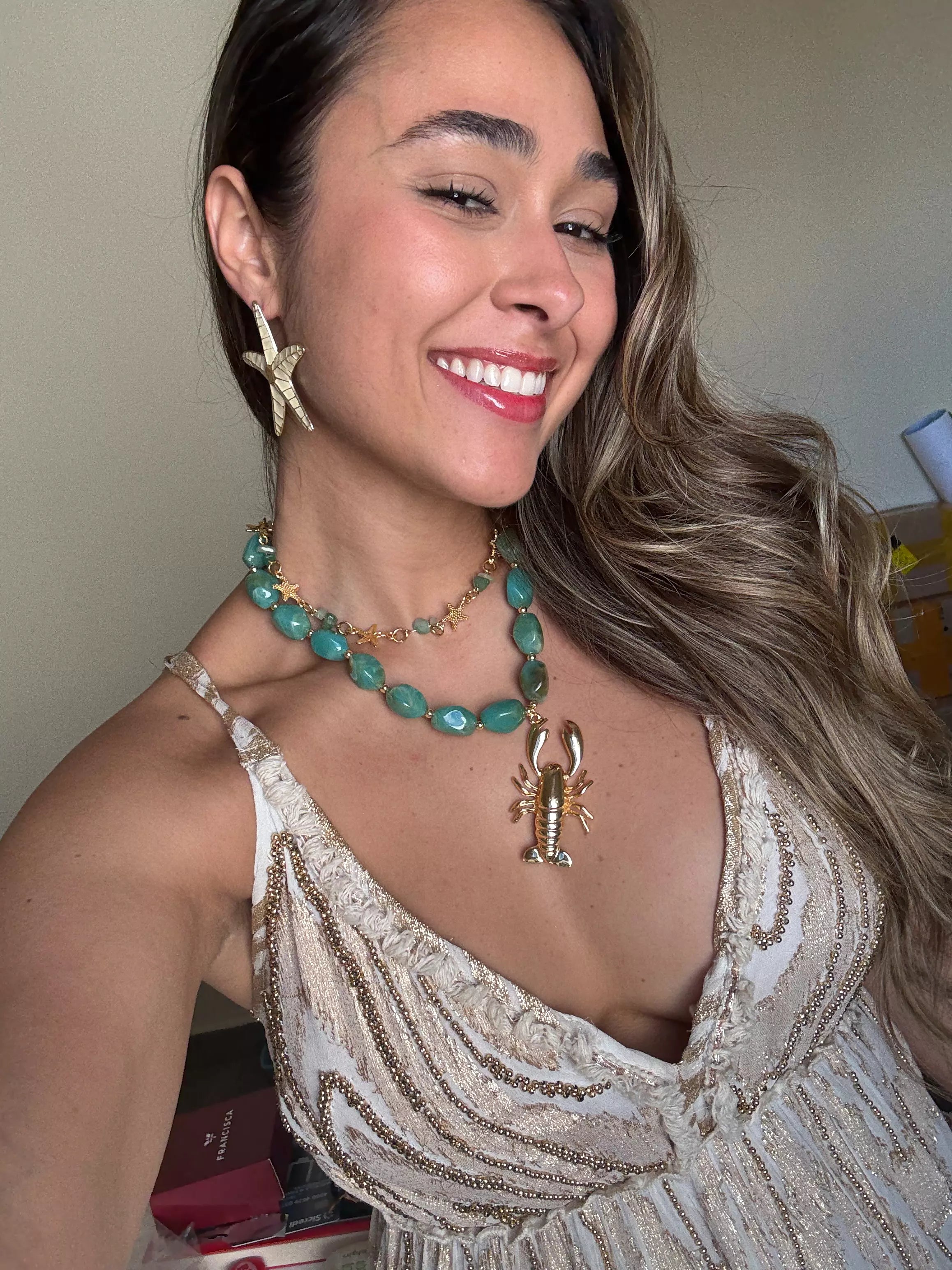 Colar Estrelas do Mar com Pedrinhas