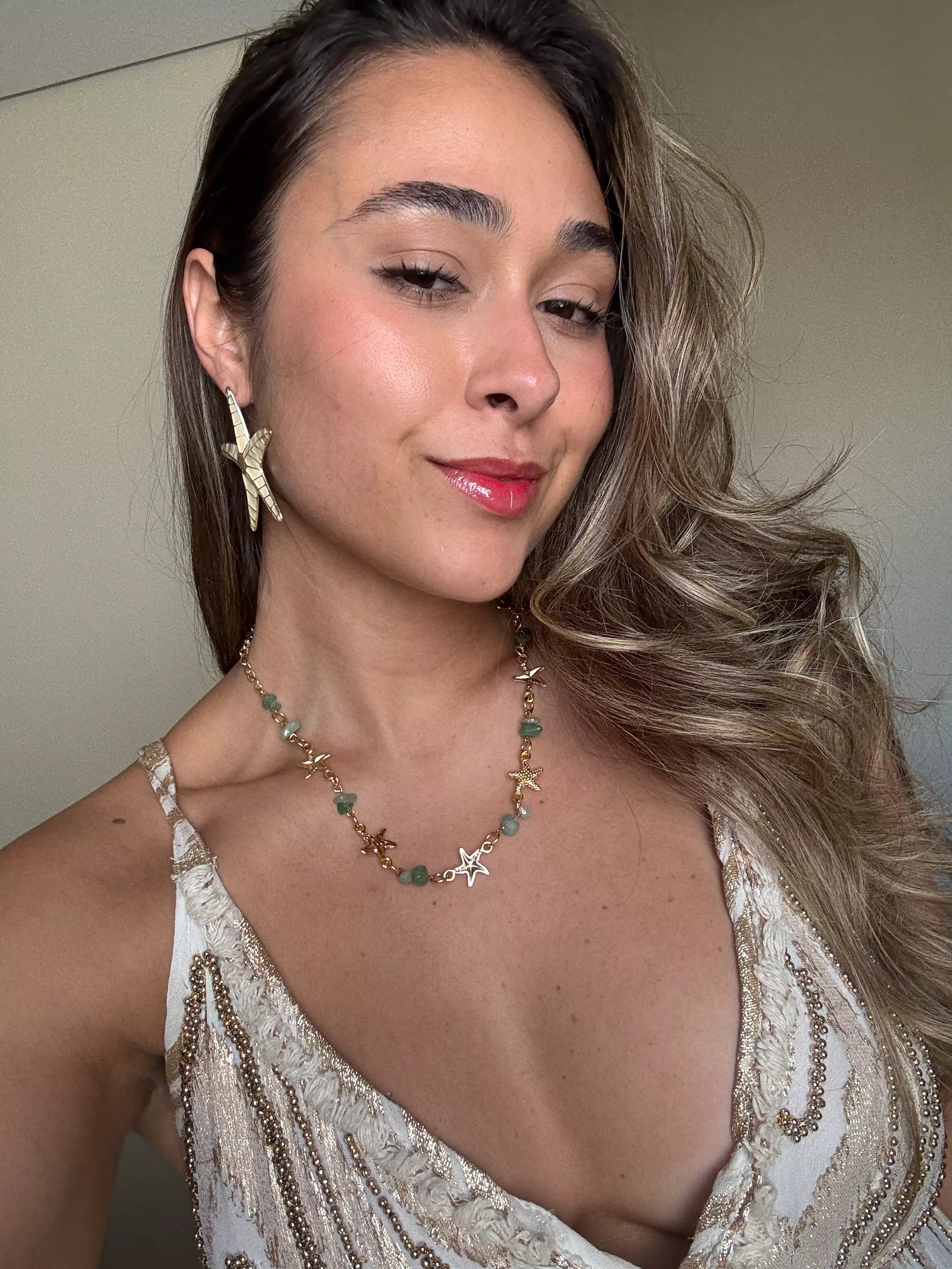 Colar Estrelas do Mar com Pedrinhas