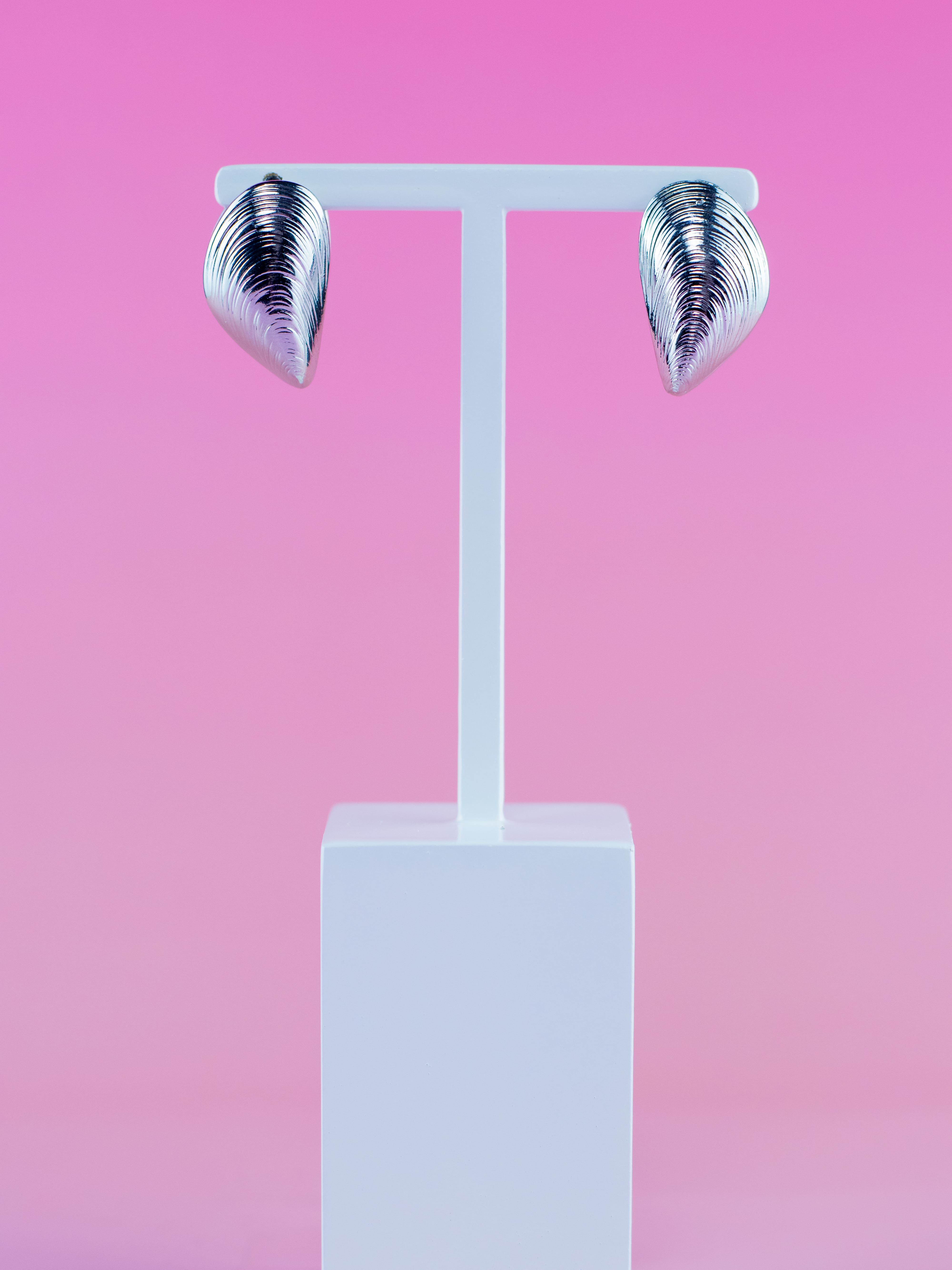 Brinco Argola Concha de Metal Prata