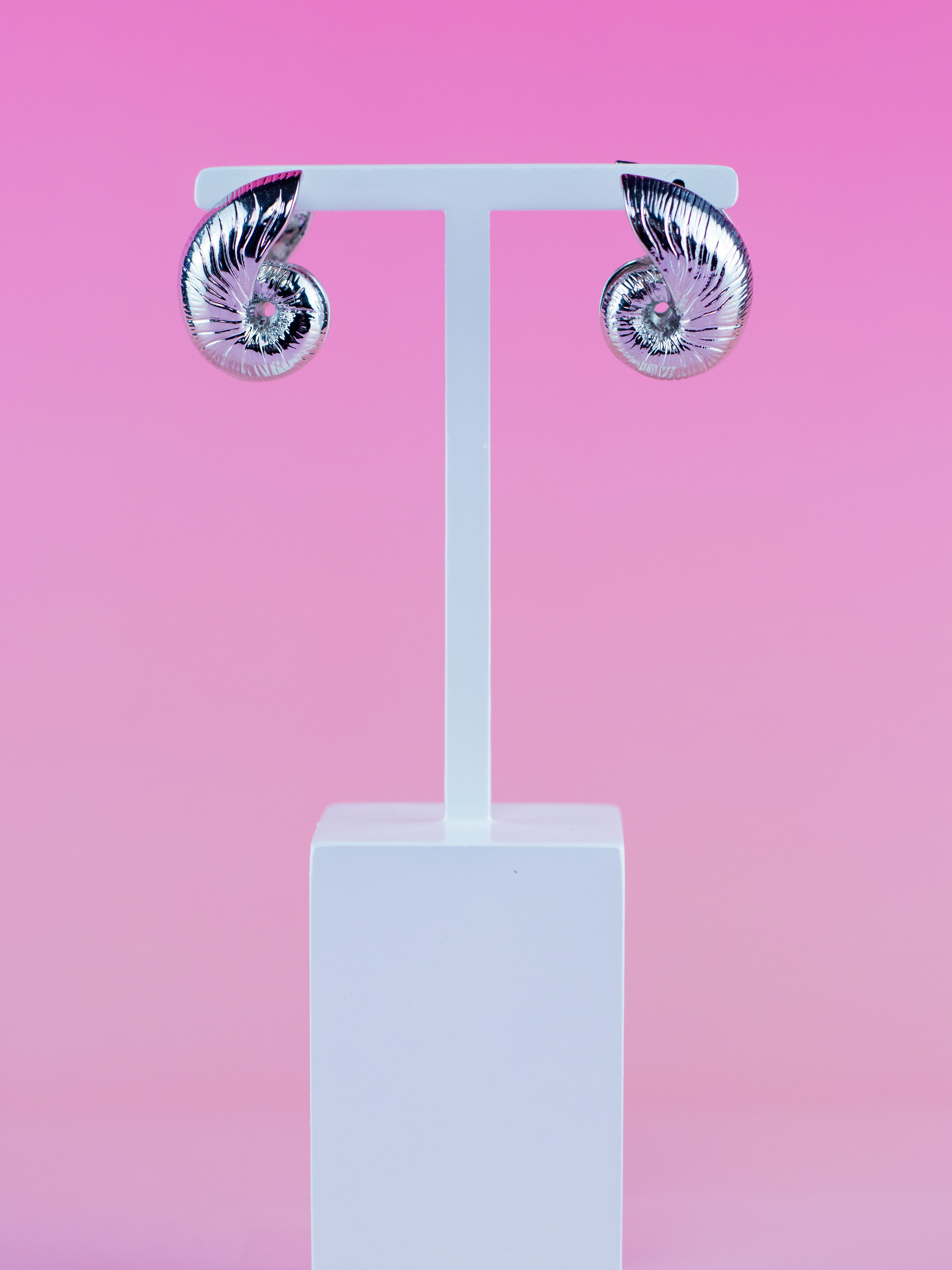 Brinco Argola Caracol de Metal Prata