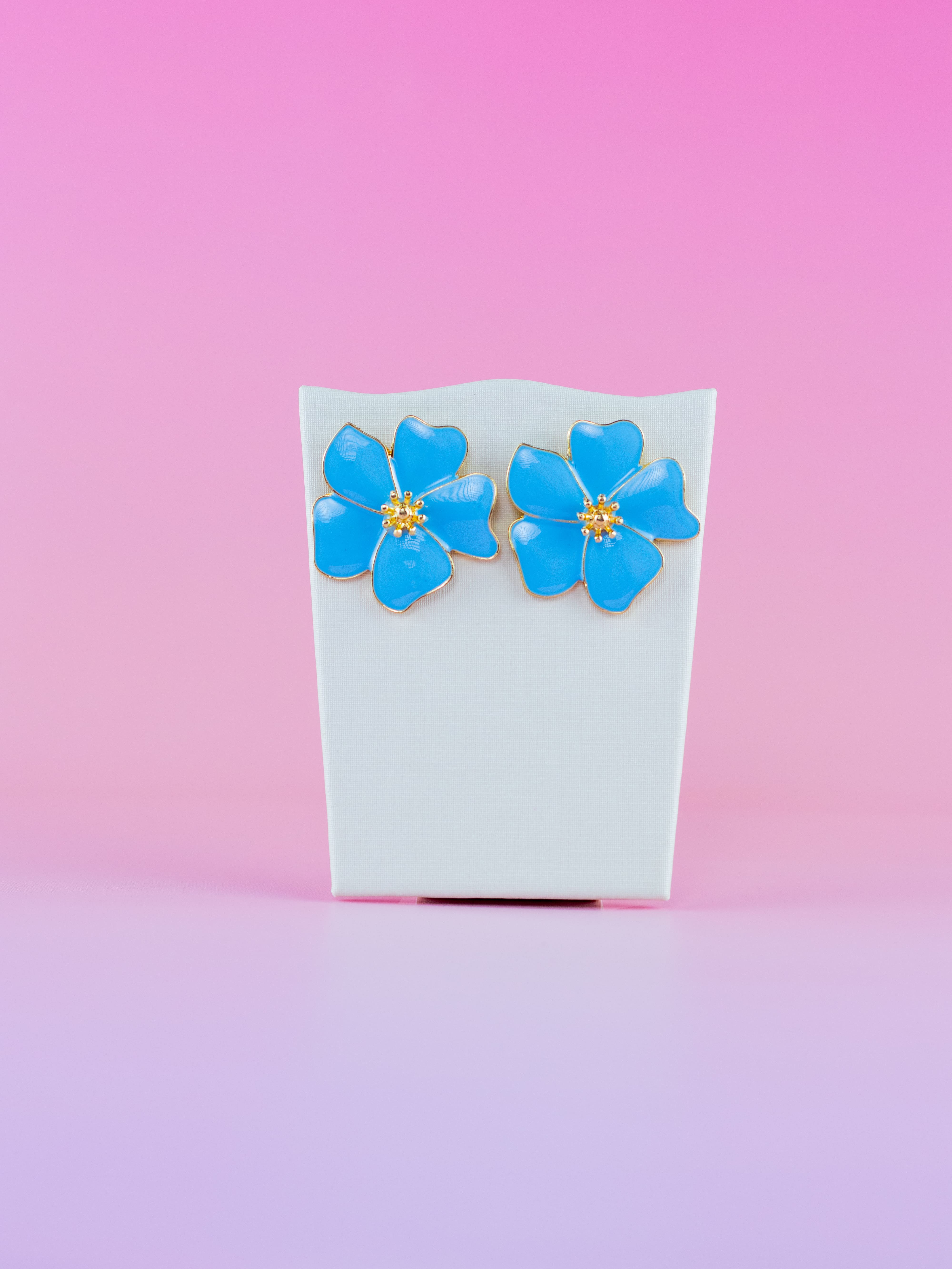 Brinco de Flor Esmaltado de Metal Colorido