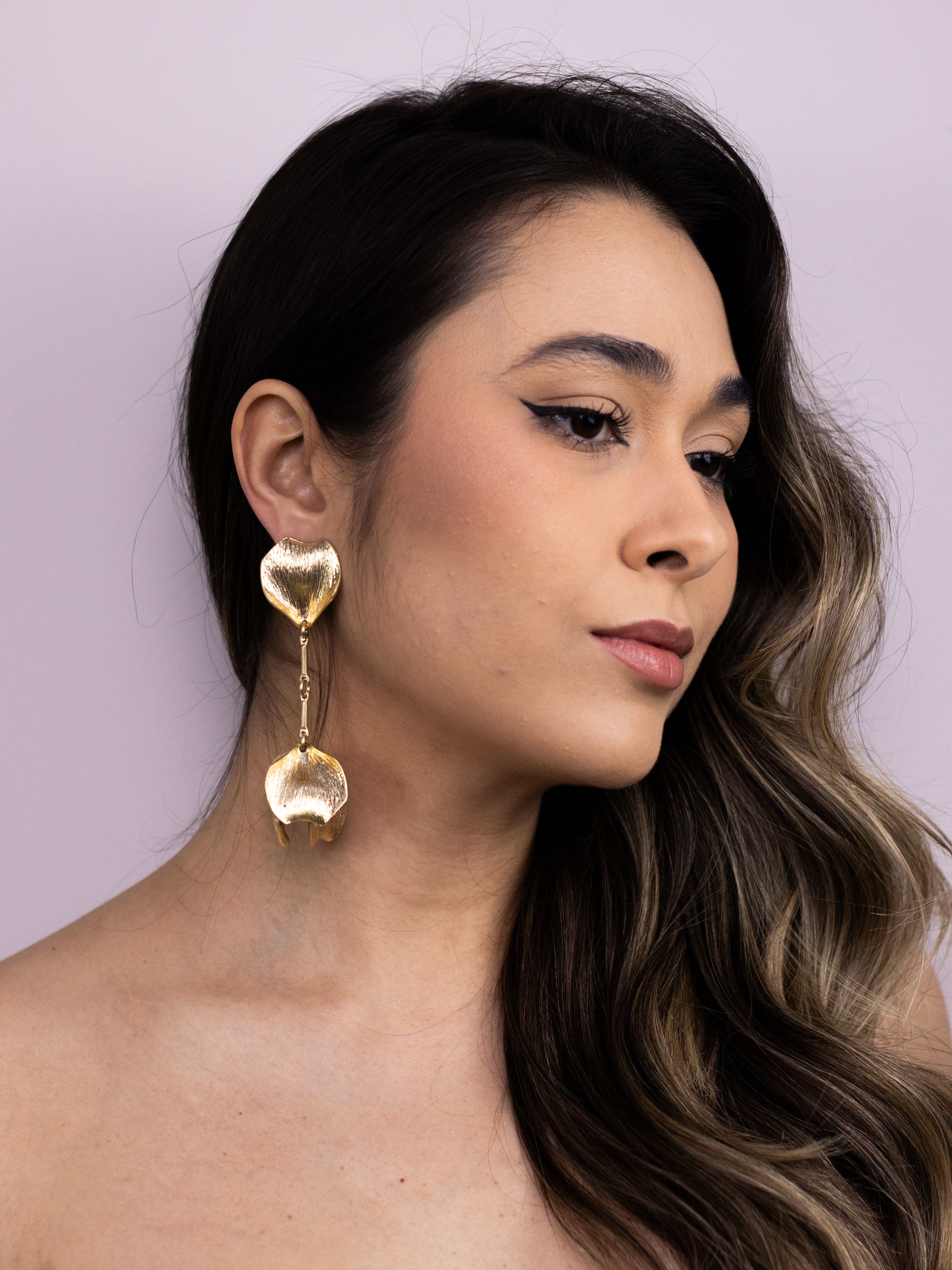 Brinco Medieval de Flor Dourado