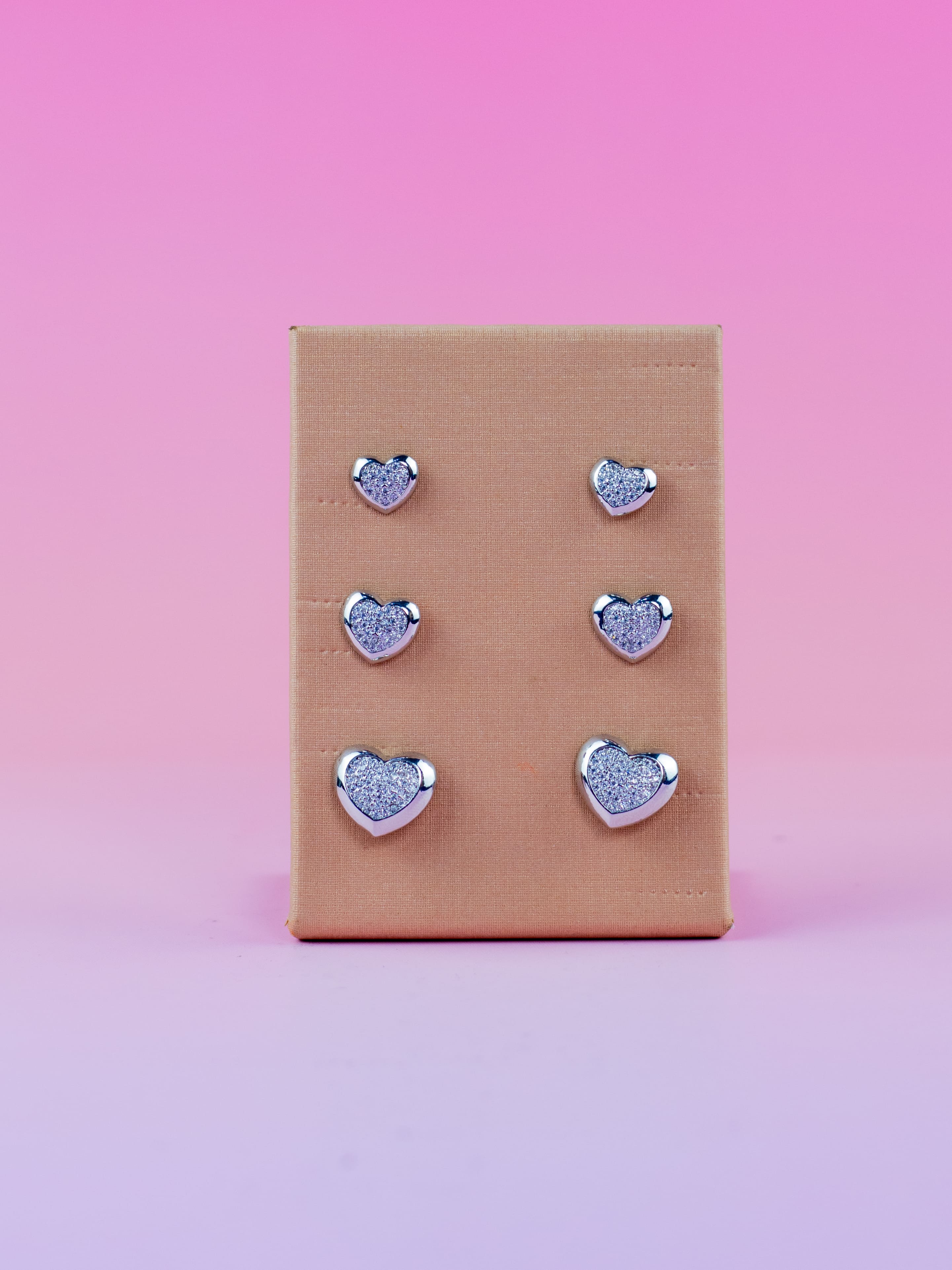 Brinco Trio Corção Prata Cravejado