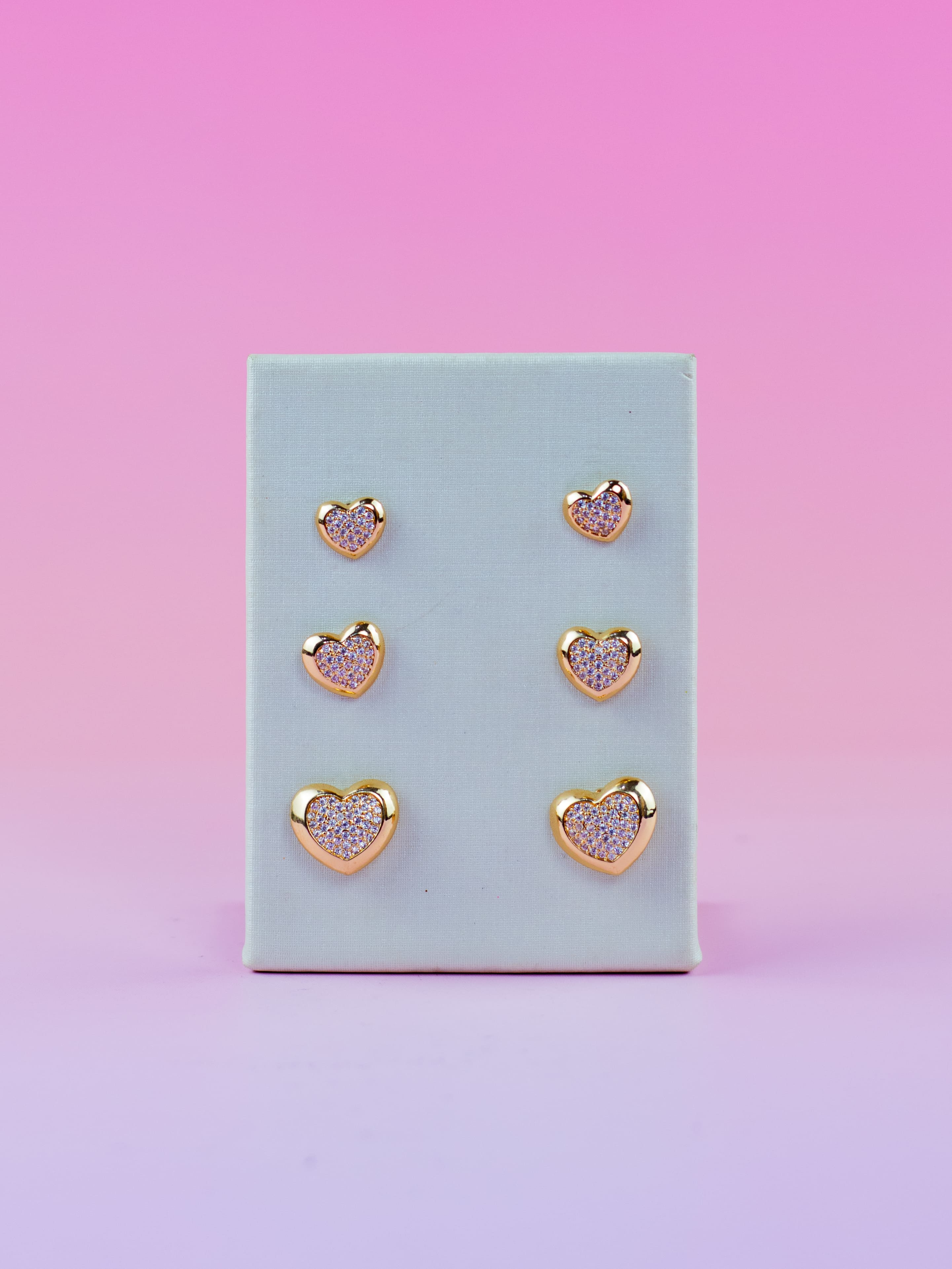 Brinco Trio Corção Dourado Cravejado