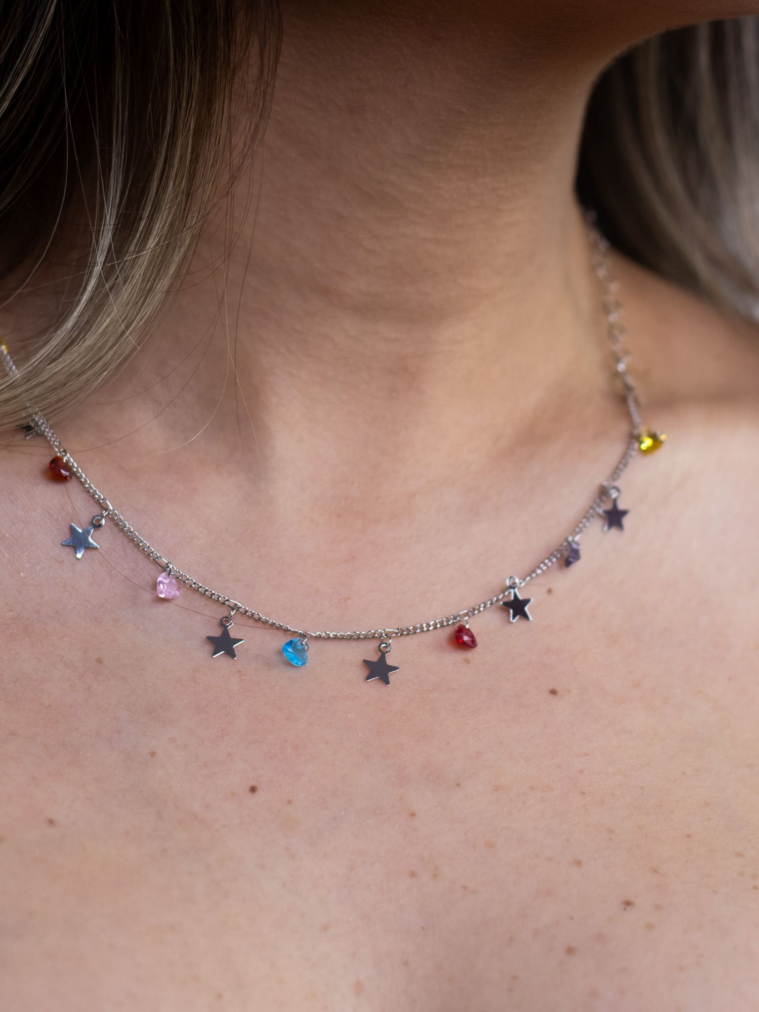 Choker de Estrela com Cristal de Coração