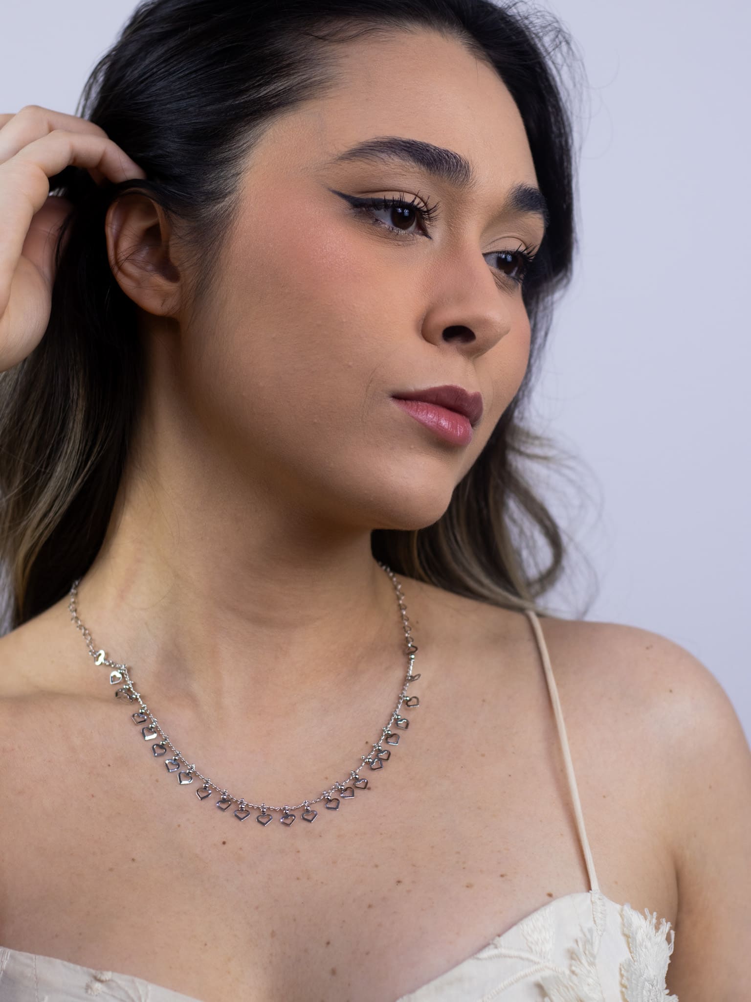 Choker de Metal de Coração Vazado