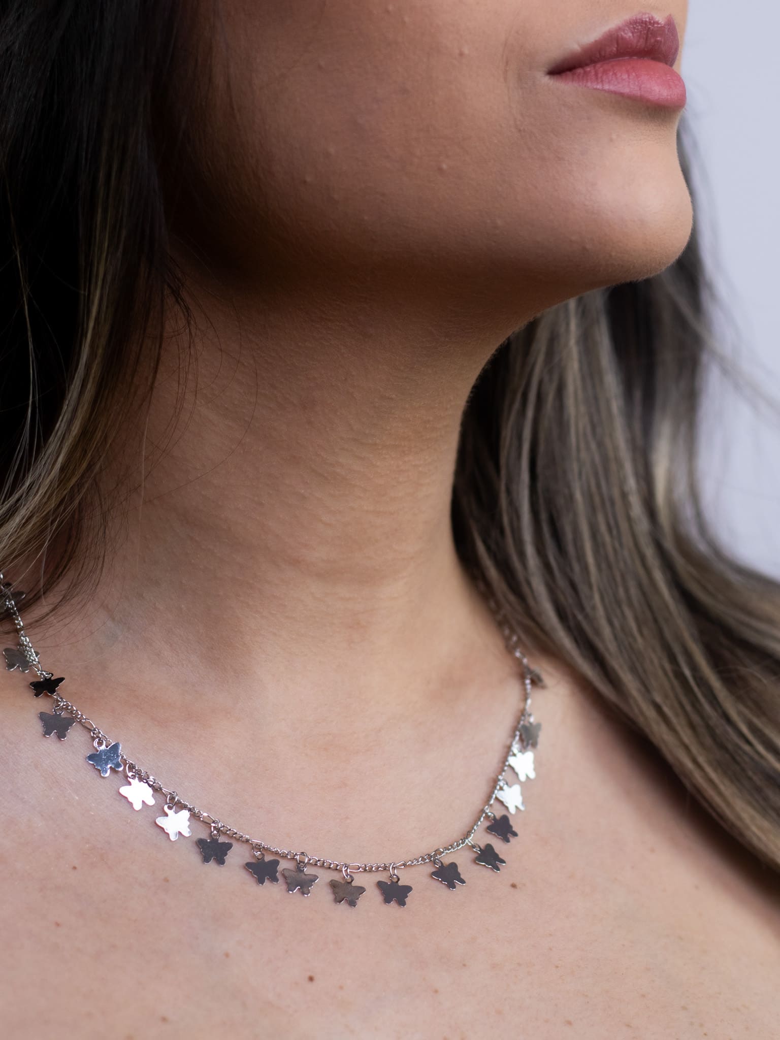 Choker com Pingente de Borboleta