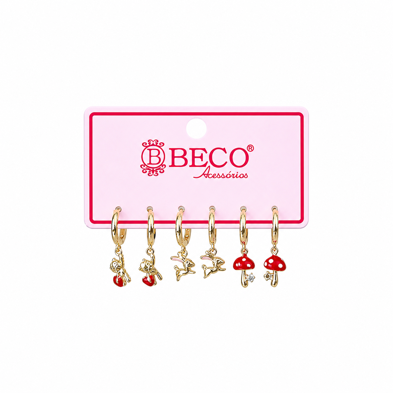 Kit de Brincos Encantos Cherry & Fun