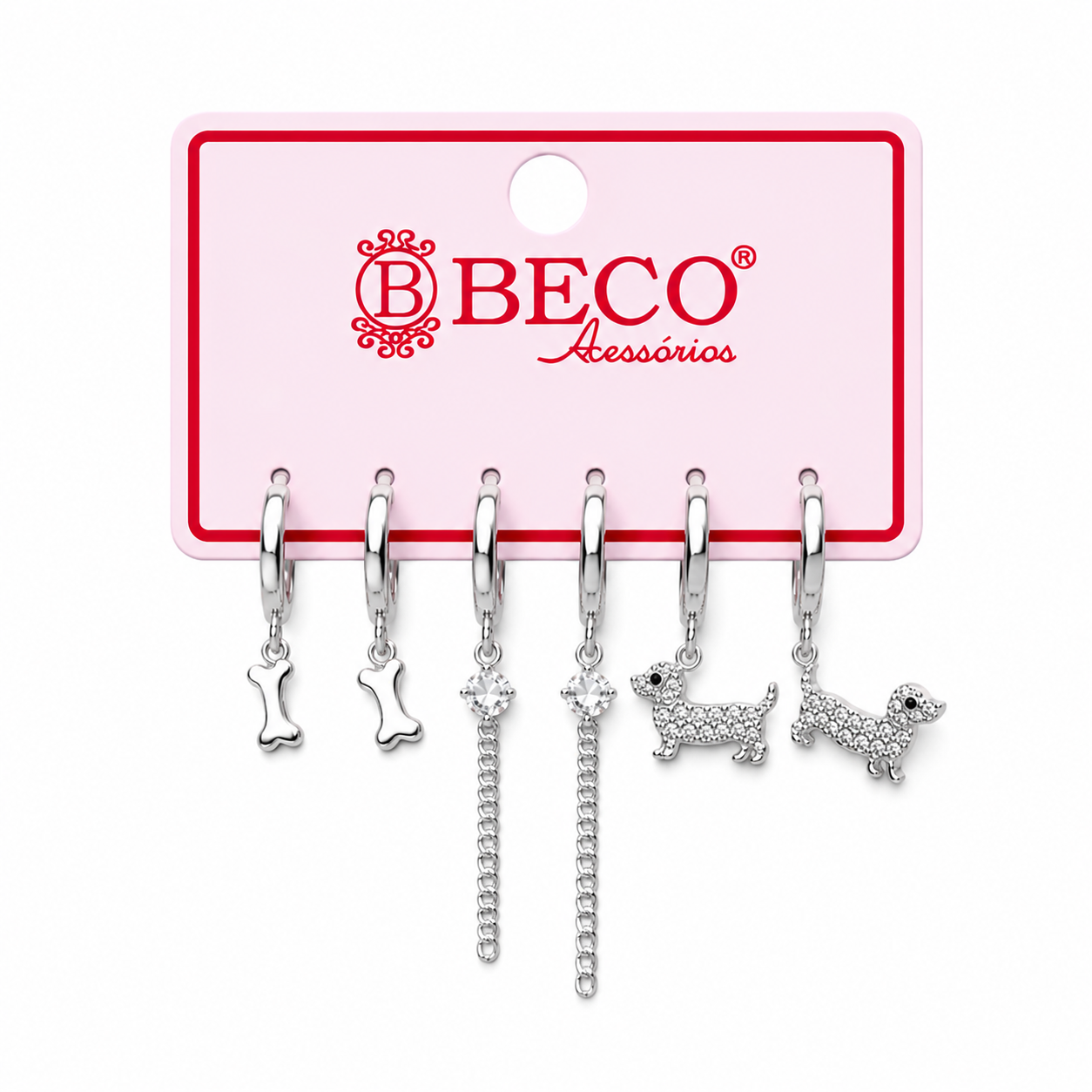 Kit De Brincos De Argola Com Pingentes Variados