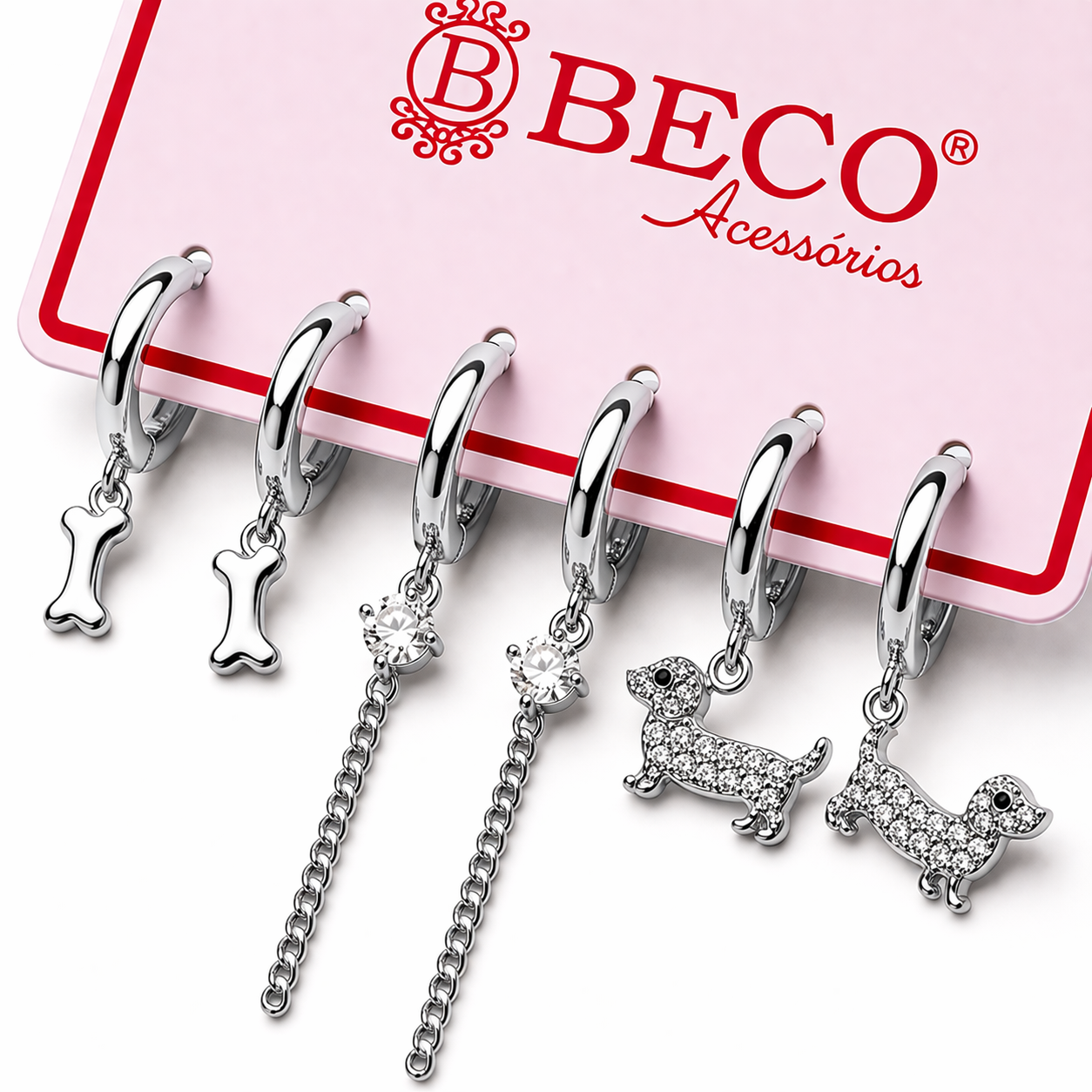 Kit De Brincos De Argola Com Pingentes Variados