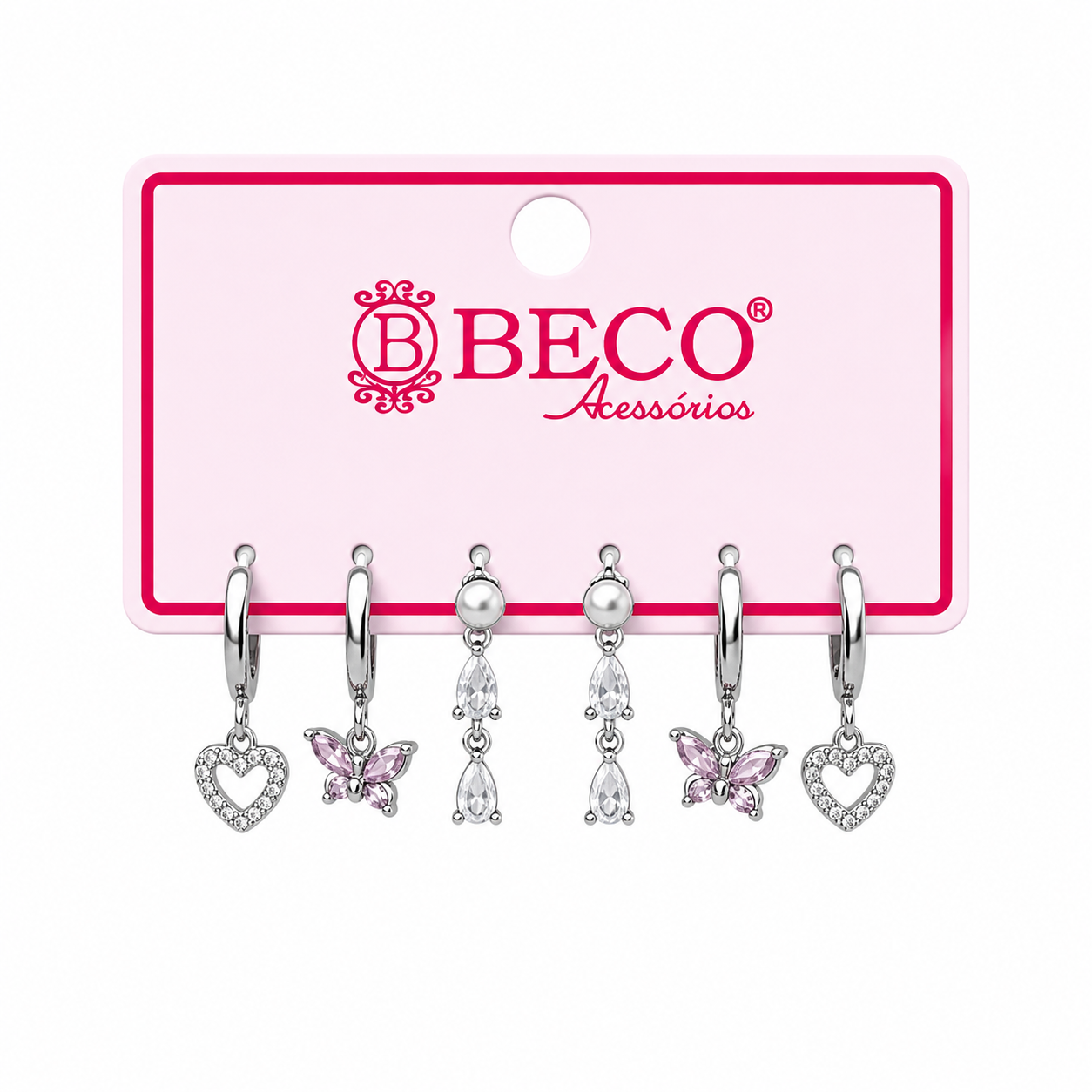 Kit de Brincos Pequenas com Pingentes Variados