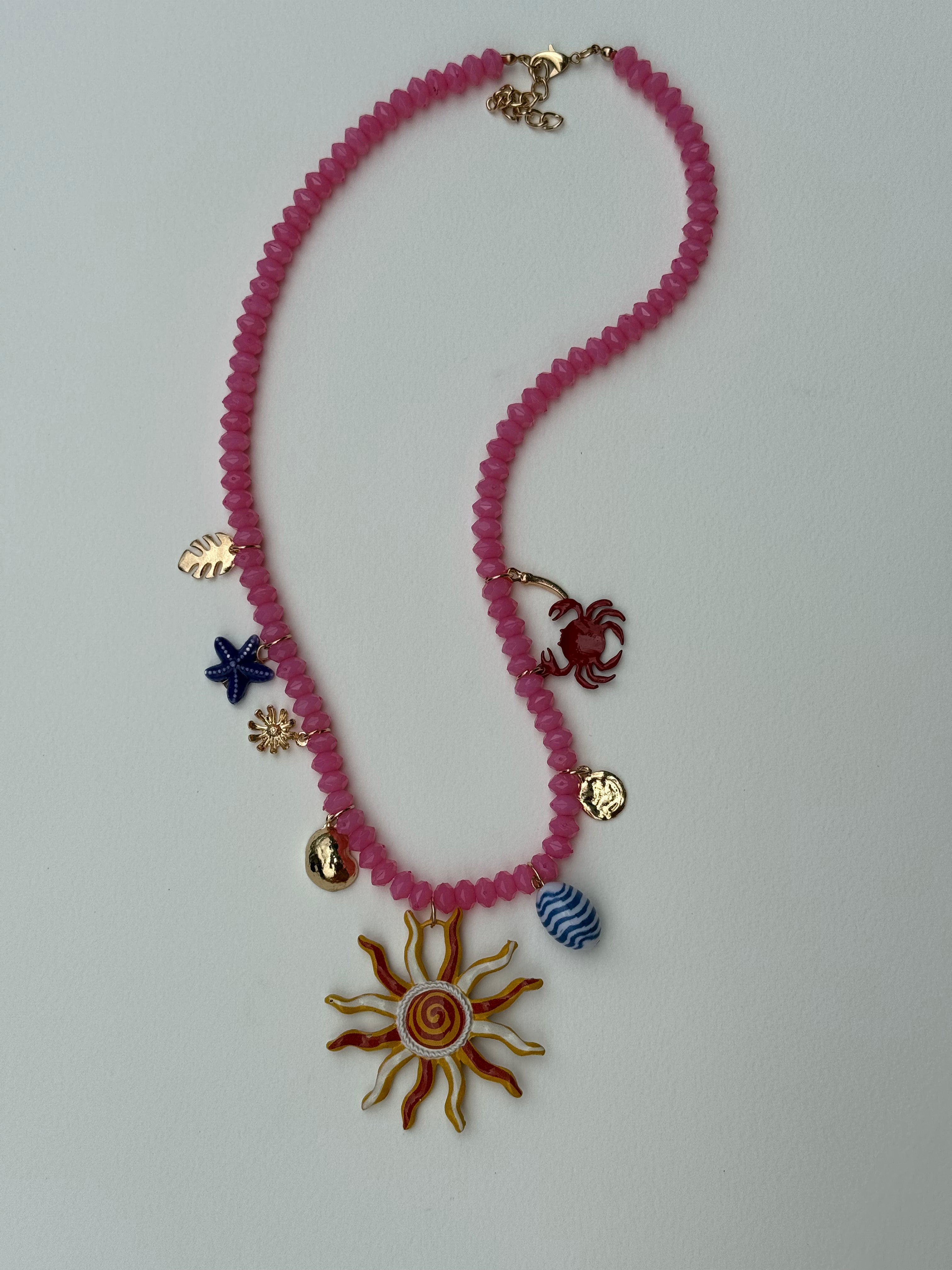 Colar Sol e Pingentes Marinhos