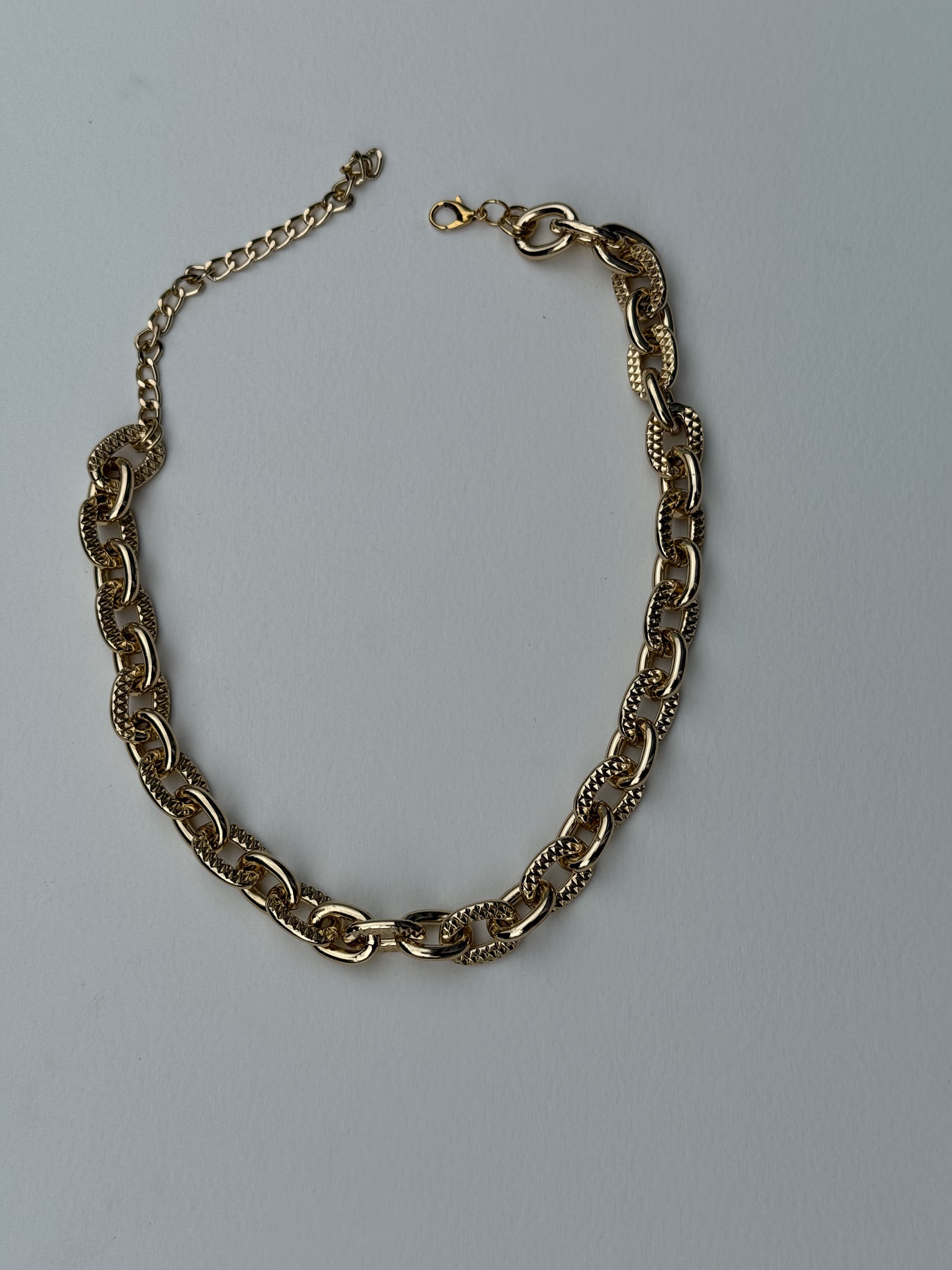 Colar Corrente Dourada Texturizada