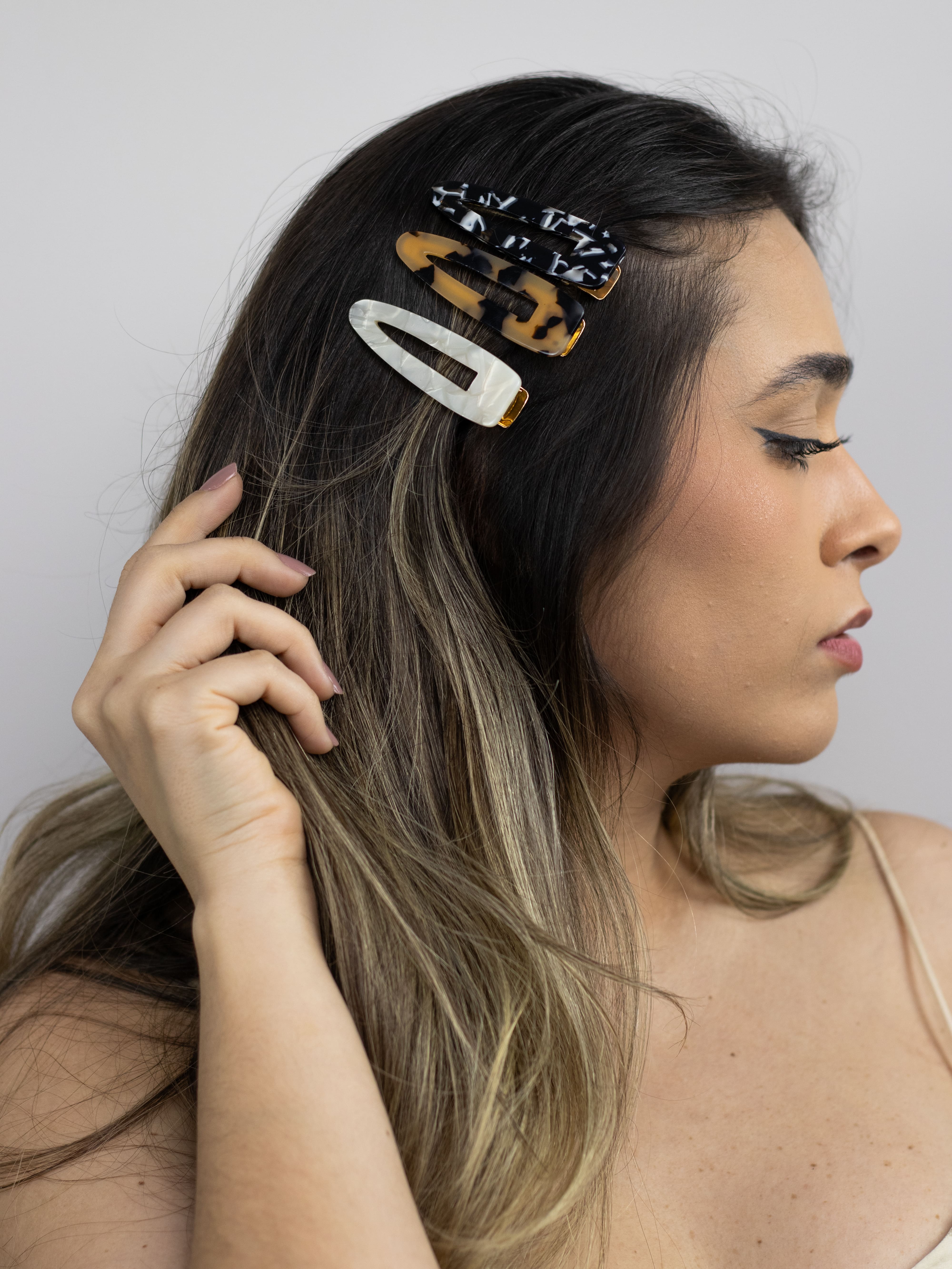 Trio de Presilha Acrílico Variado