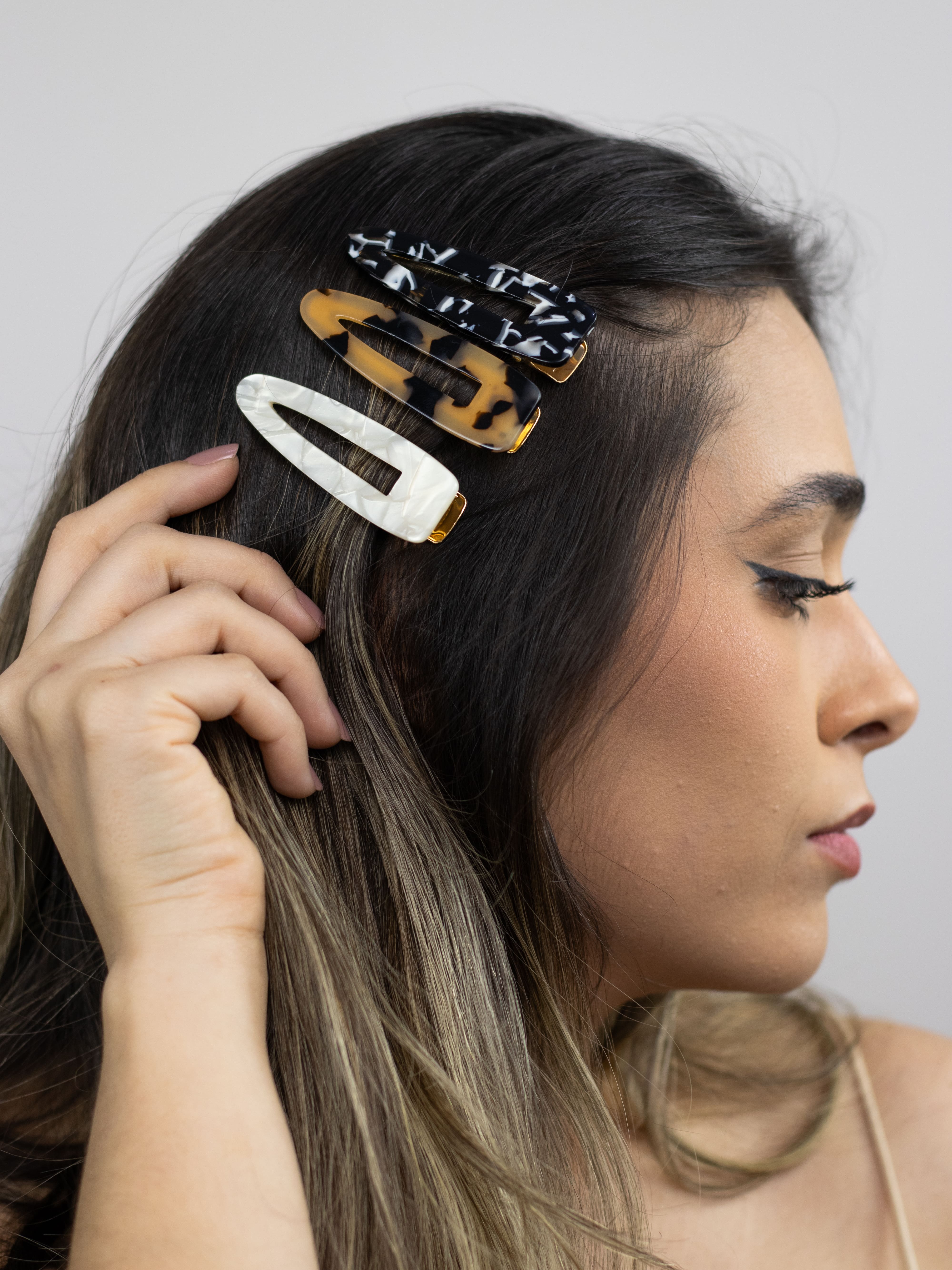 Trio de Presilha Acrílico Variado