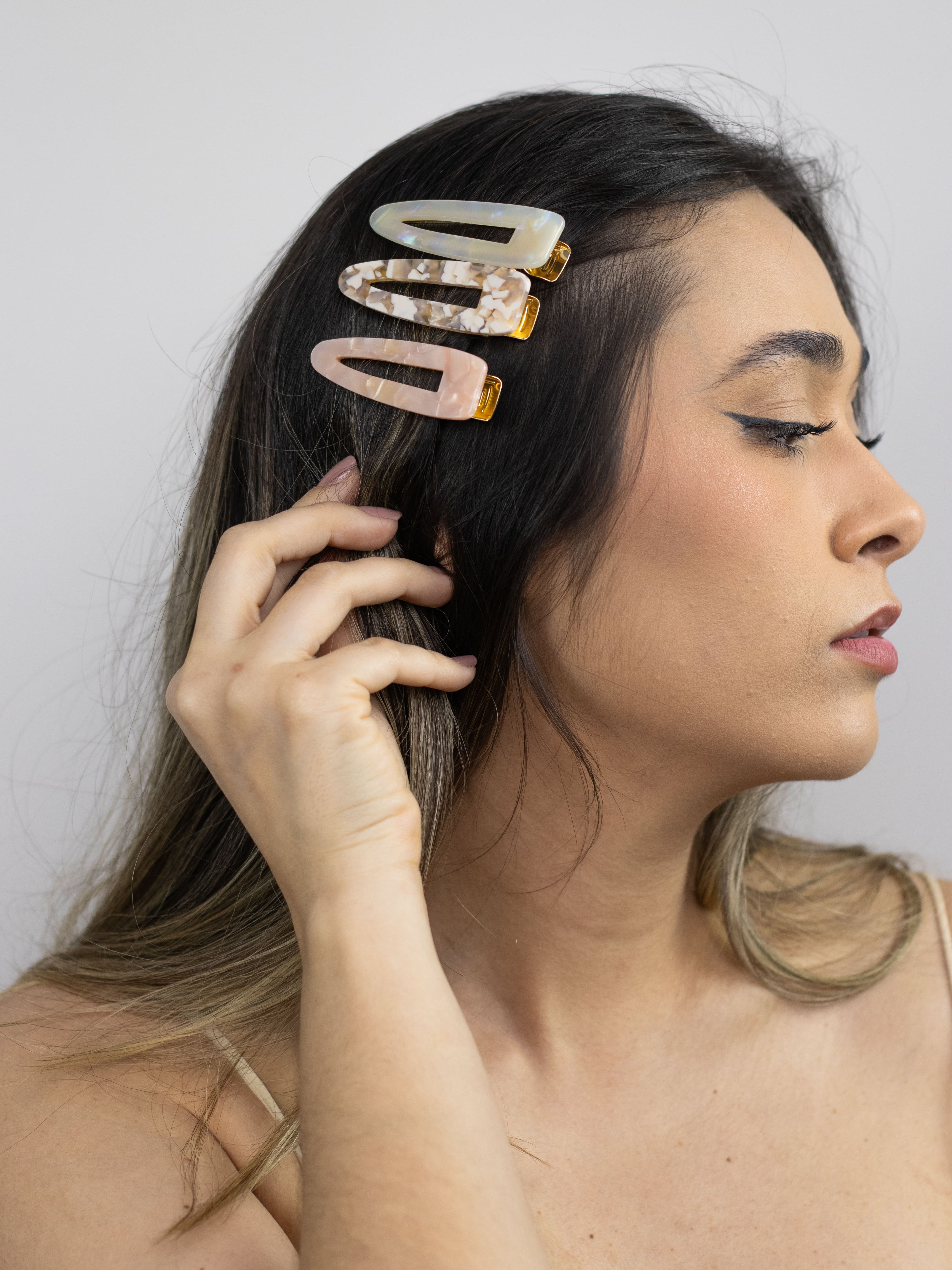 Trio de Presilha Acrílico Variado