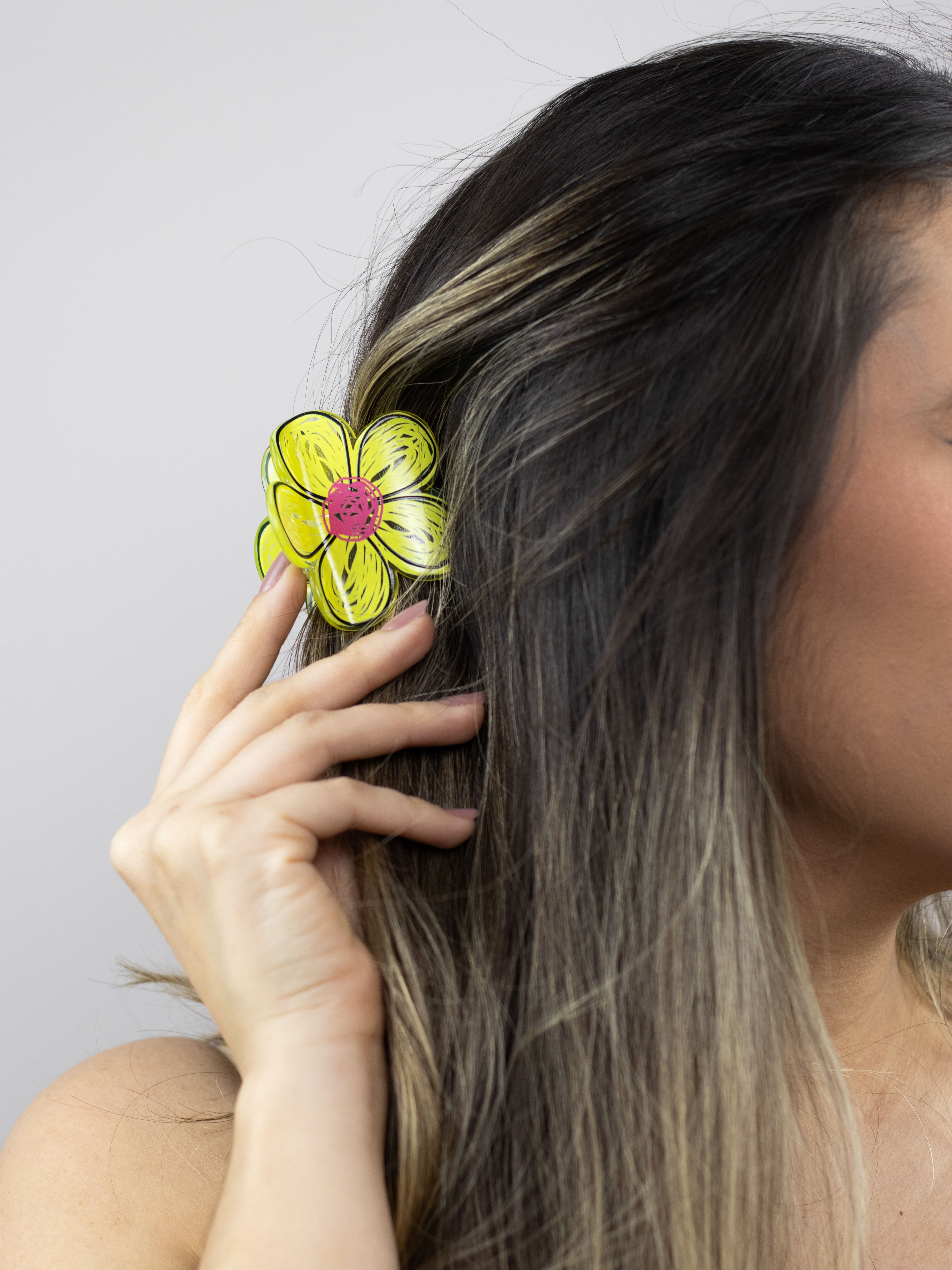 Piranha de Flor Acrílico Amarela