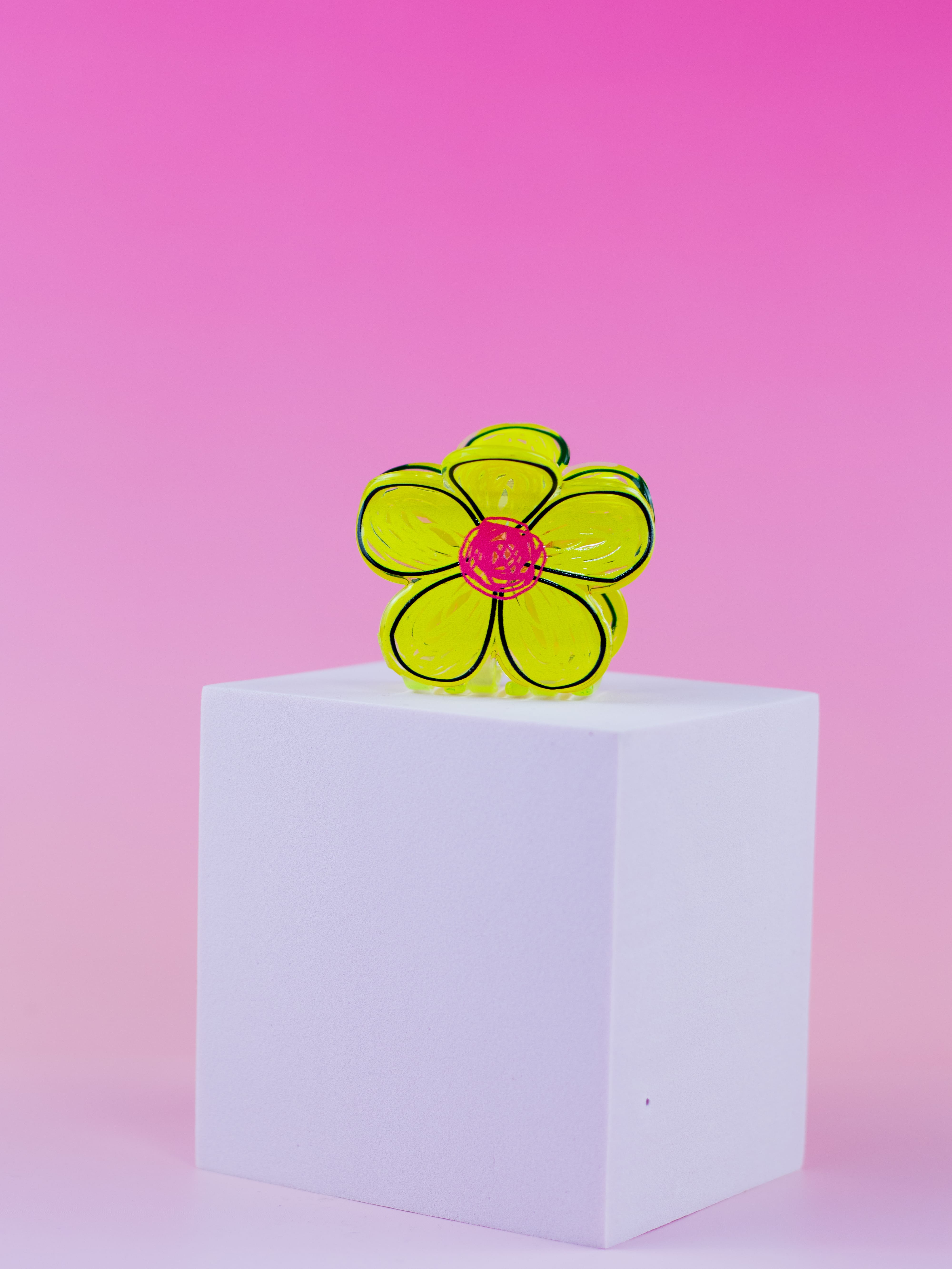 Piranha de Flor Acrílico Amarela