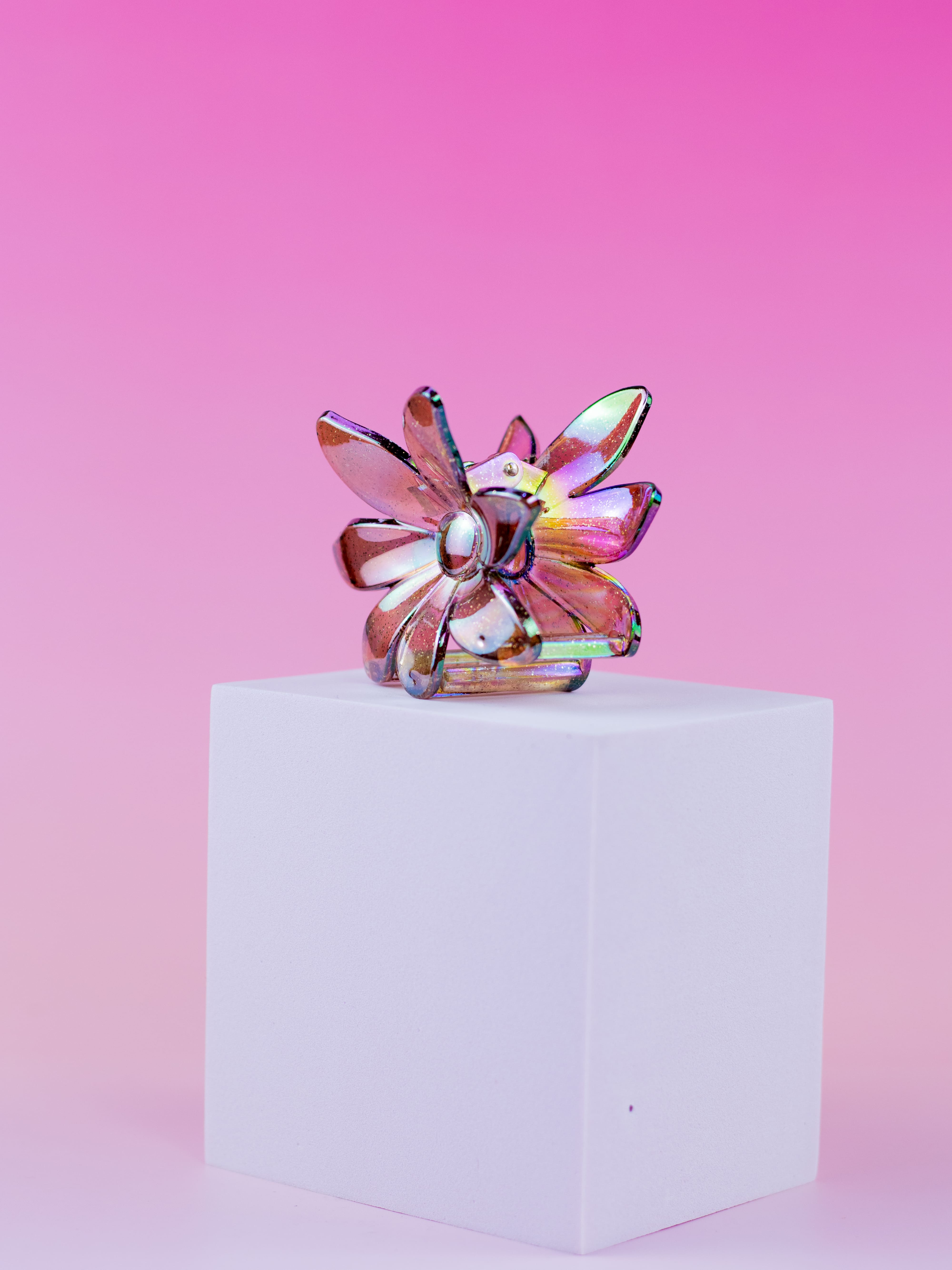 Piranha De flor com Glítter Marrom Furta Cor