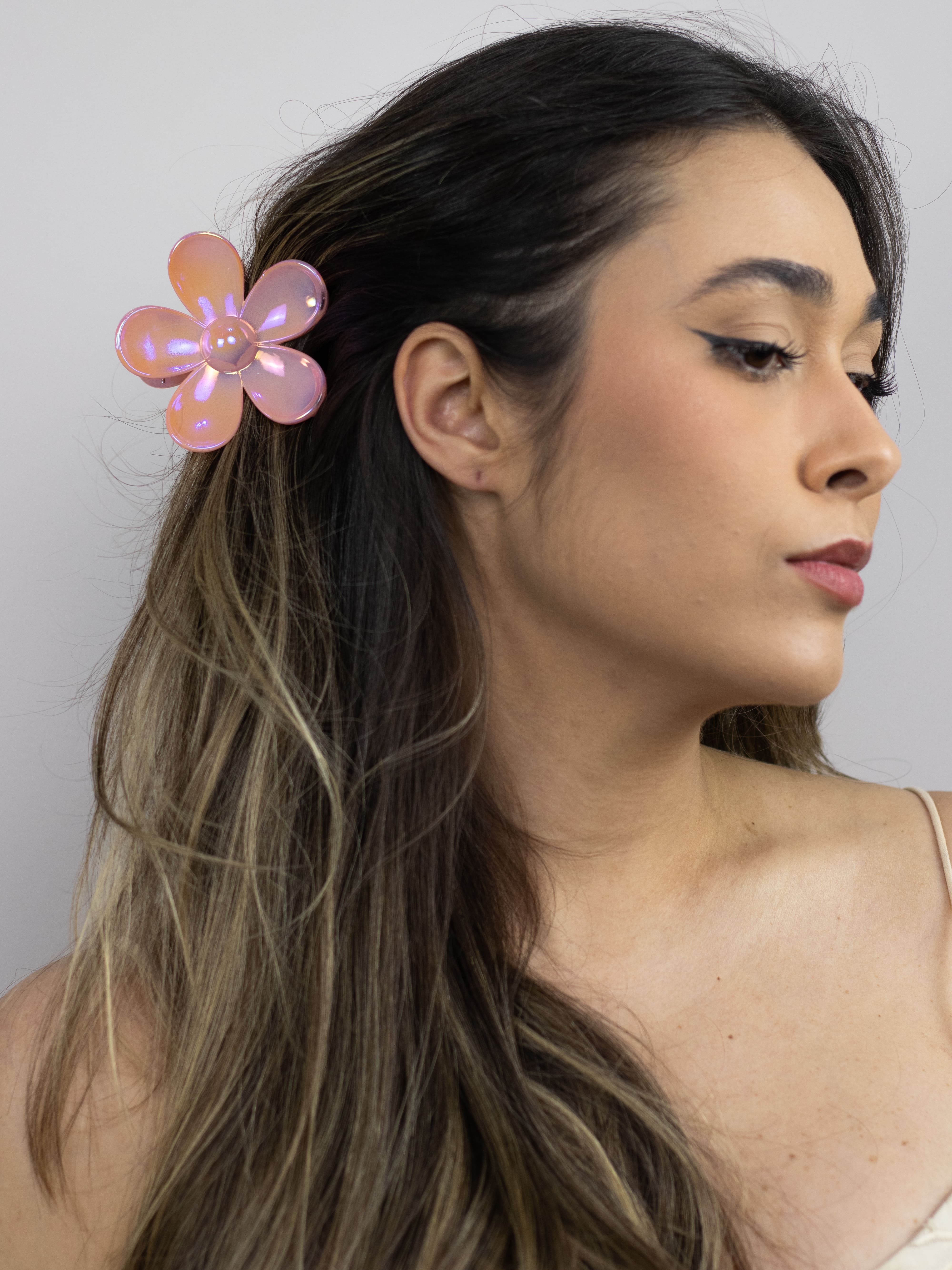 Piranha de Flor Margarida Rosa Claro