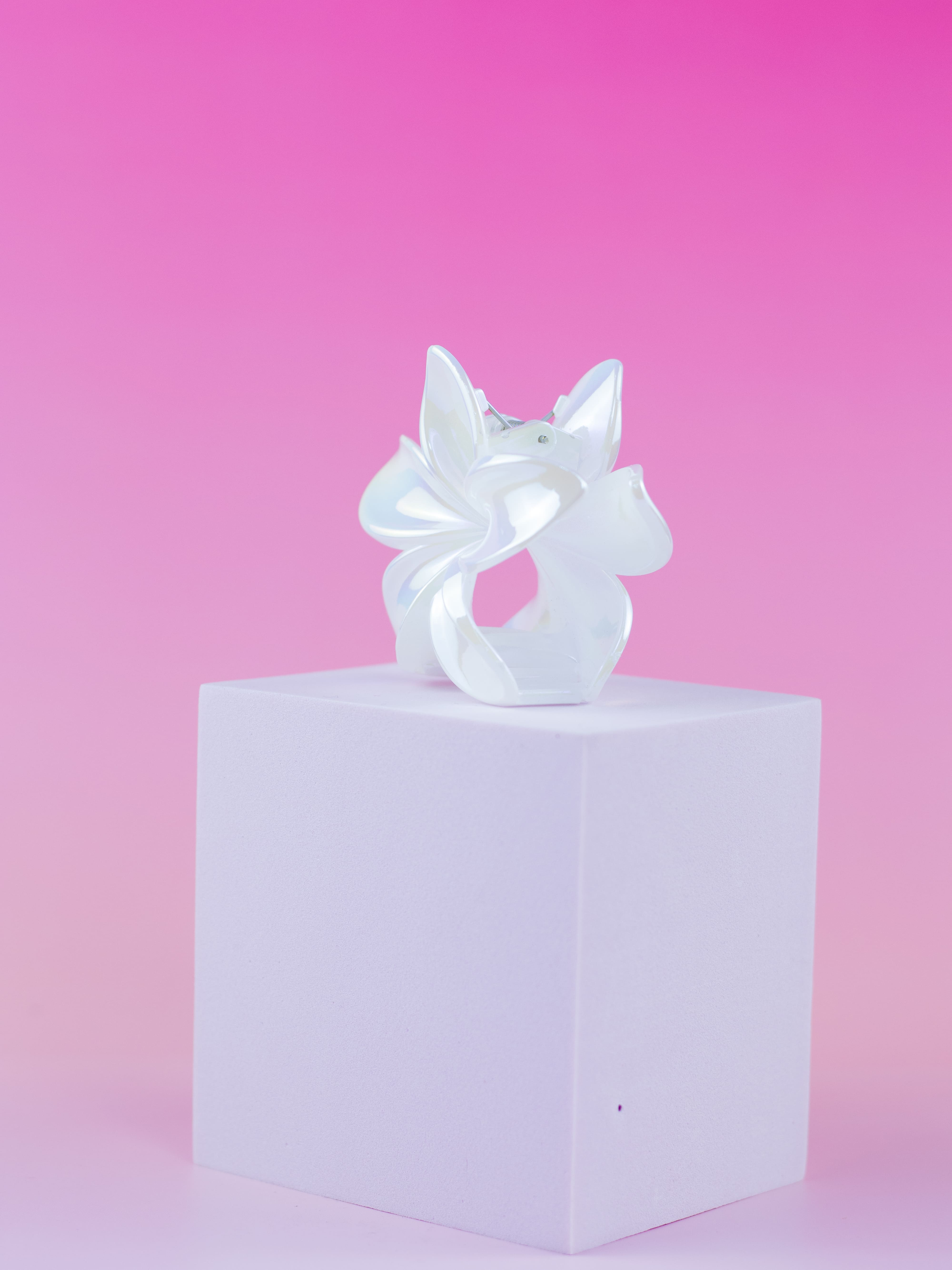 Piranha de Flor Holográfica Branca