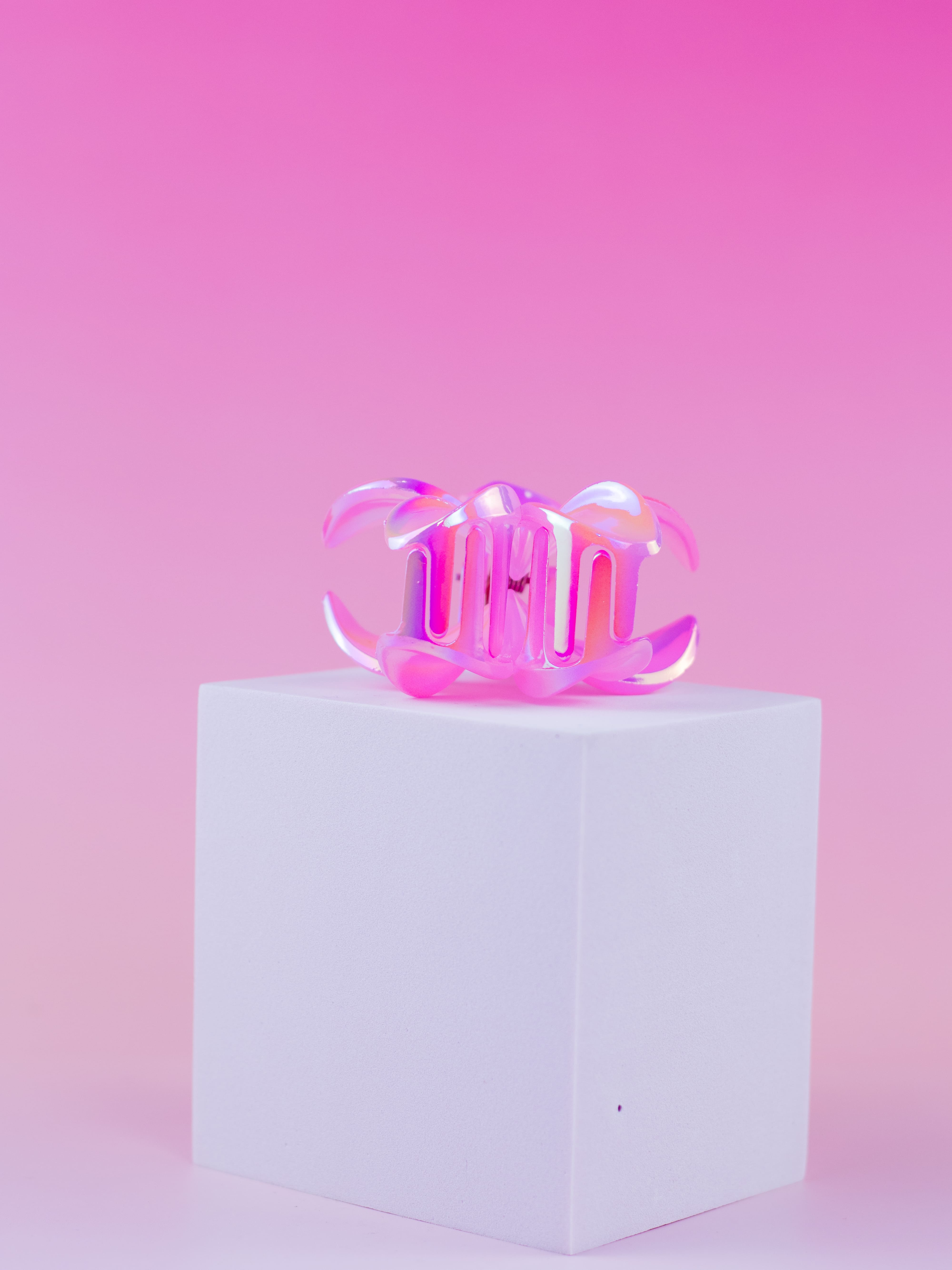 Piranha de Flor Holográfica Rosa