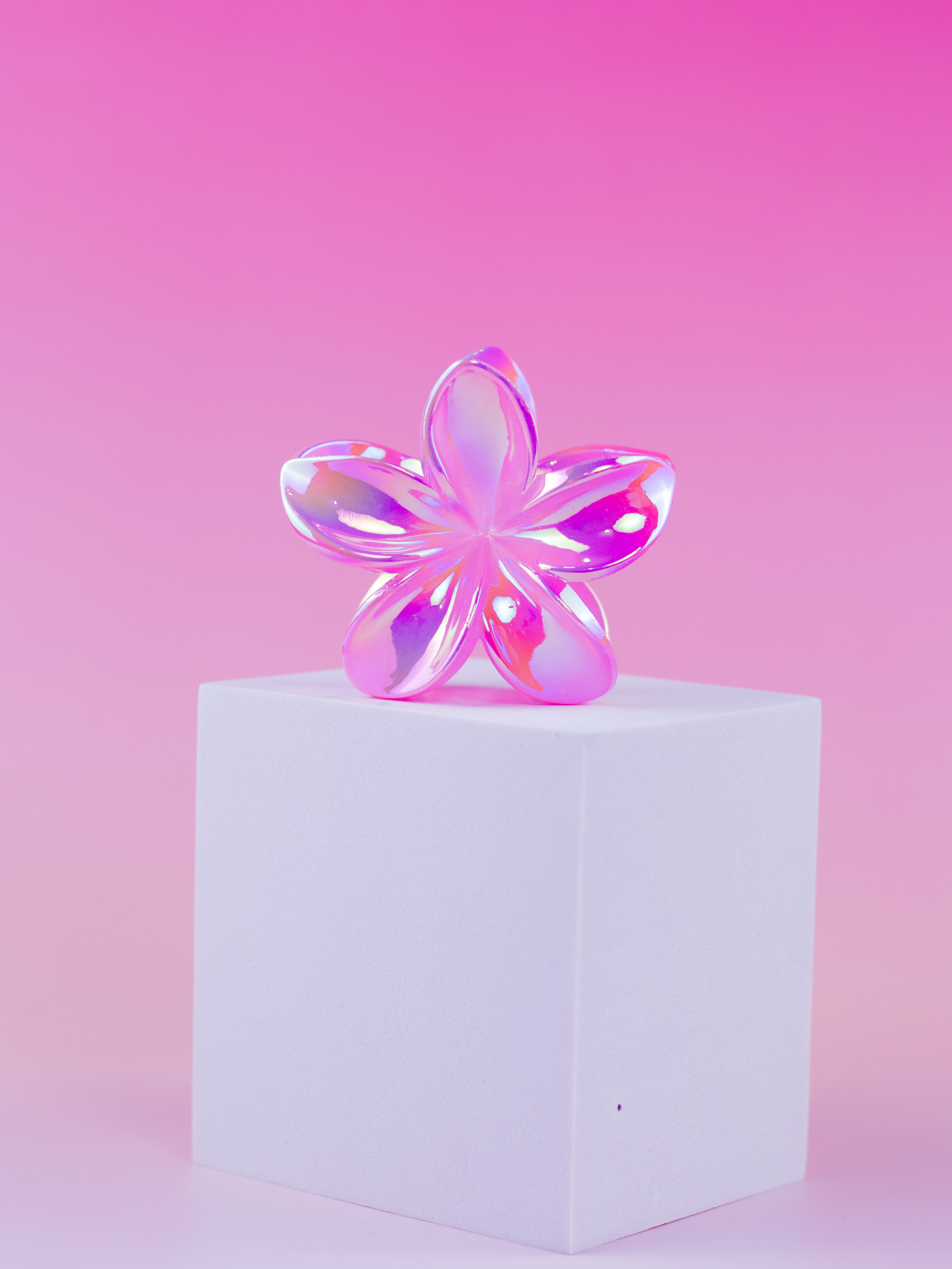 Piranha de Flor Holográfica Rosa