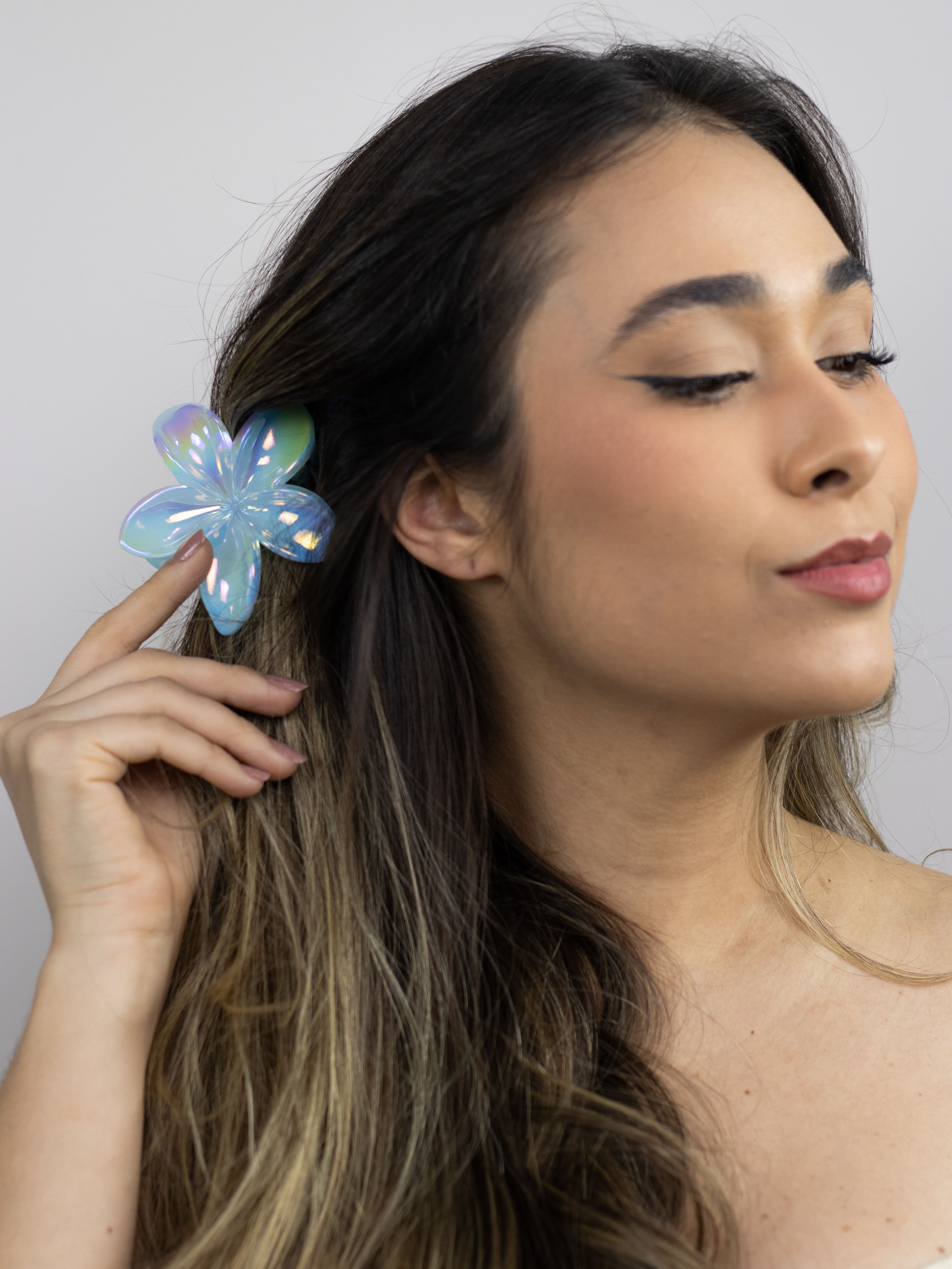 Piranha de Flor Holográfica Azul